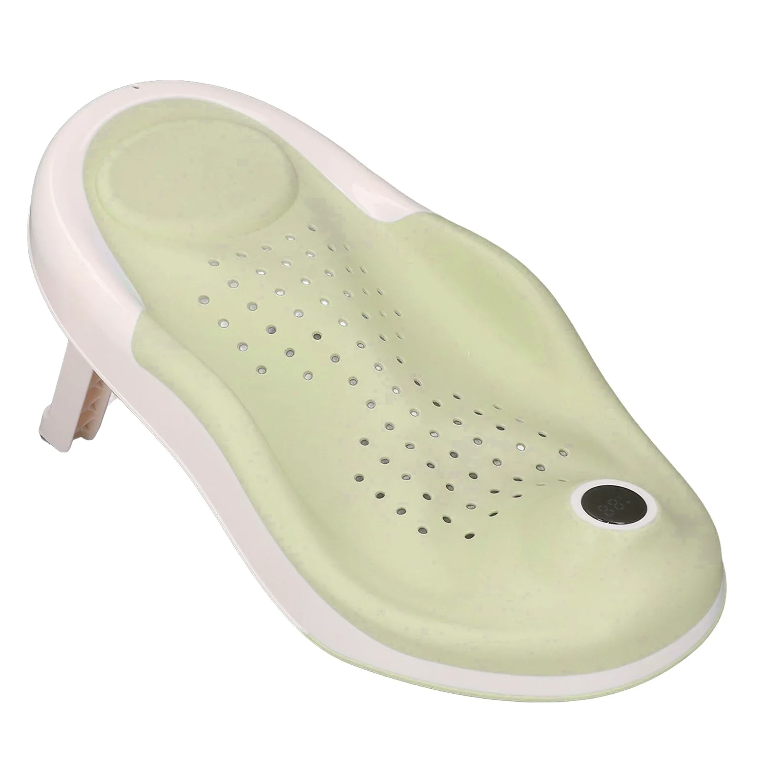 Supporto per Bagnetto con Termometro, Vasca di Supporto per Bagnetto Infantile Sedile di Supporto Sicuro per la Casa (GREEN)