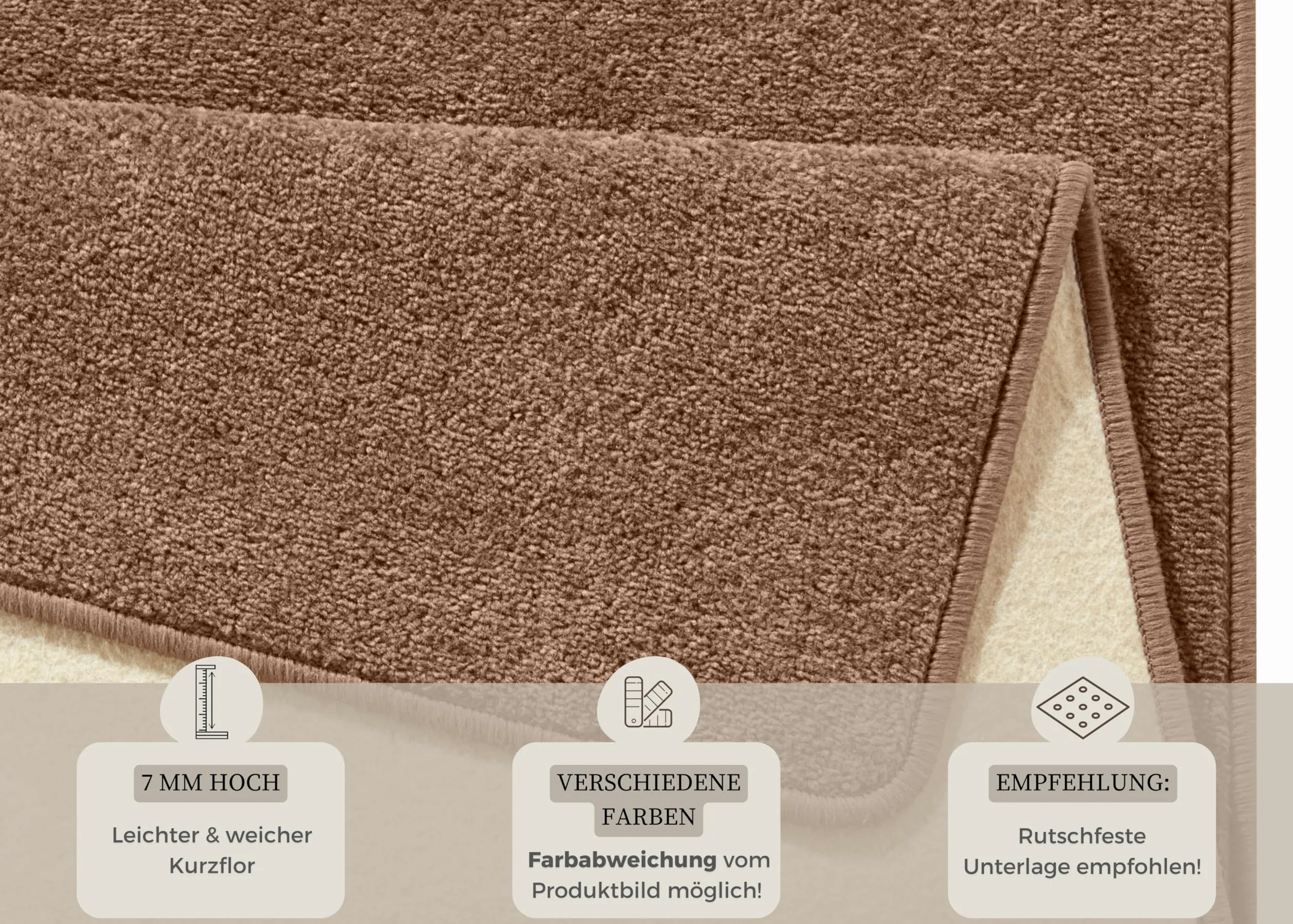 HANSE Home - Paracolpi per Lettino, 3 pz, Fancy, Polipropilene, Marrone, 67 x 250 x 0,7 cm