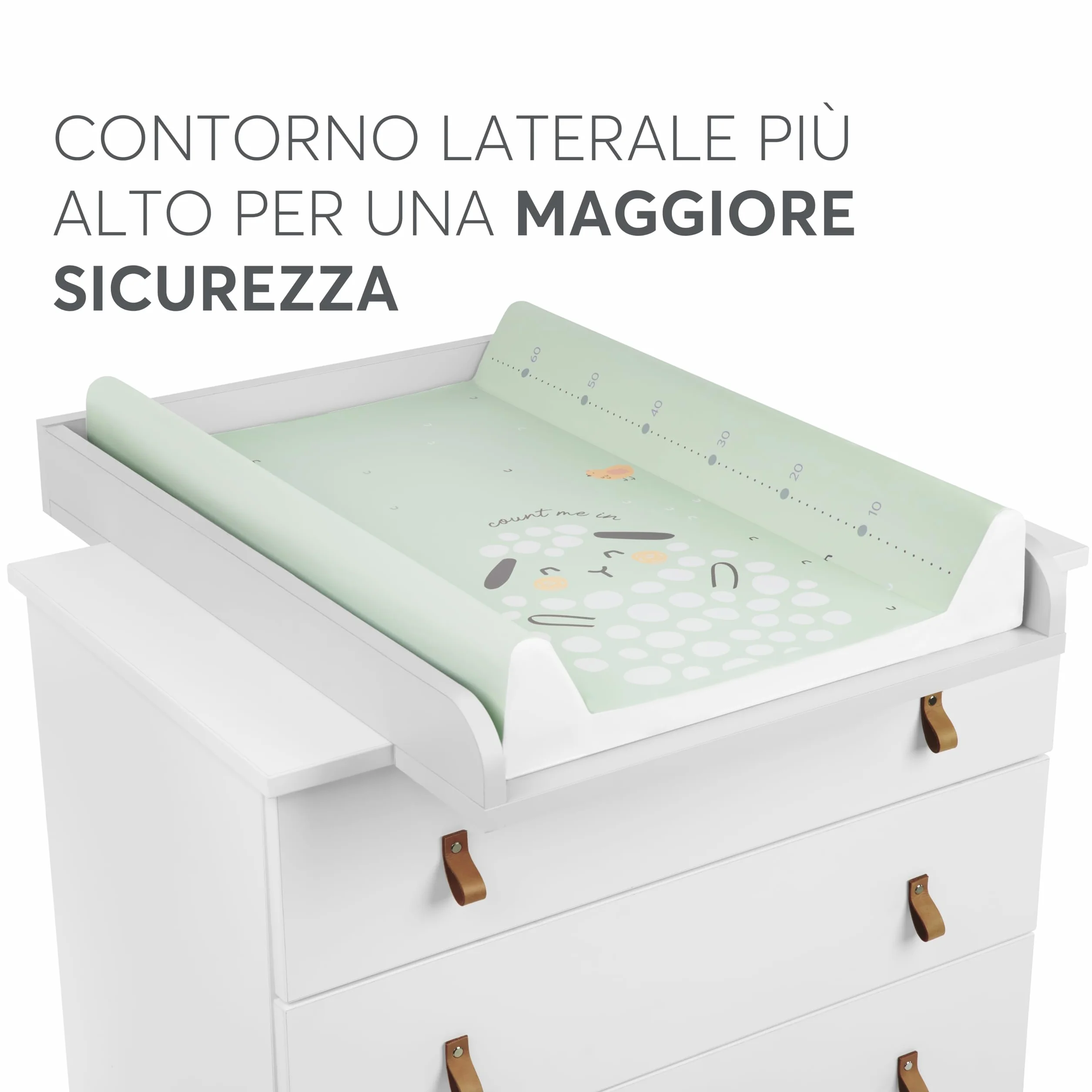 KikkaBoo Fasciatoio Portatile Neonato 80x50 cm SLEEPY SHEEP, Materassino Fasciatoio Impermeabile e Morbido in PVC, Verde