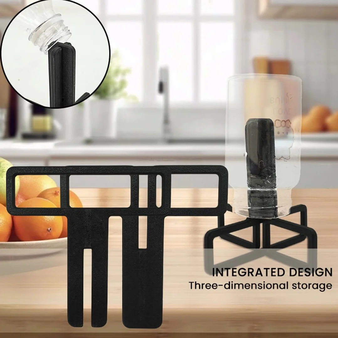 HAGNA 3 Pezzi Scolabottiglie, Scola Borracce, Design Scavato Porta Biberon, Universale Scola Bottiglie Verticale, Per Bottiglie Con Diametro Del Collo Superiore A 2,5 Cm, Nero
