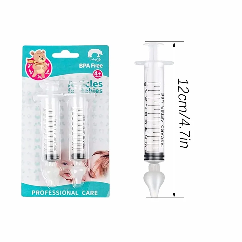 2 Pcs Irrigatore Nasale, Aspiratore Nasale per Bambini, 10 ml Aspiratori Nasali Riutilizzabile, Portatile Irrigatori Nasali, Pulitore Nasale Sicuro