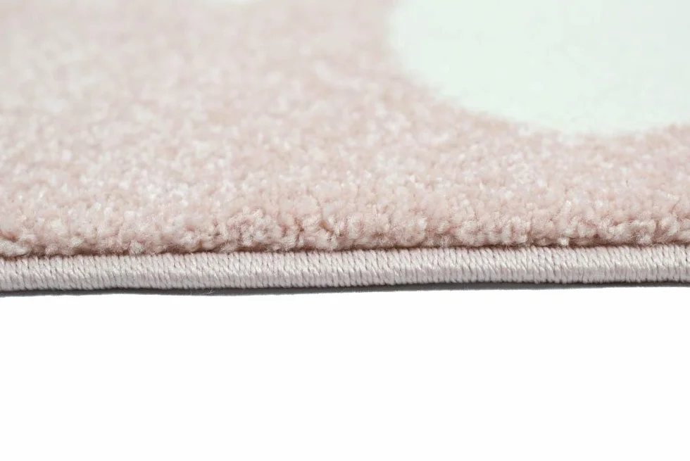 Teppich-Traum Tappeto per Bambini in Camera Arcobaleno con Nuvole e Cuori Rosa Größe 80x150 cm