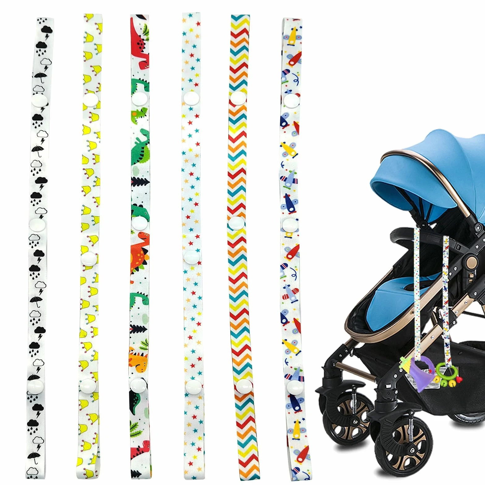 Cordino Per Passeggino, 6 Pezzi Guinzaglio Per Cinturino Giocattolo Per Bambini Cordino Baby Toy Strap Cinturino Per Passeggino Regolabile Regolabili Per Passeggini, Seggioloni