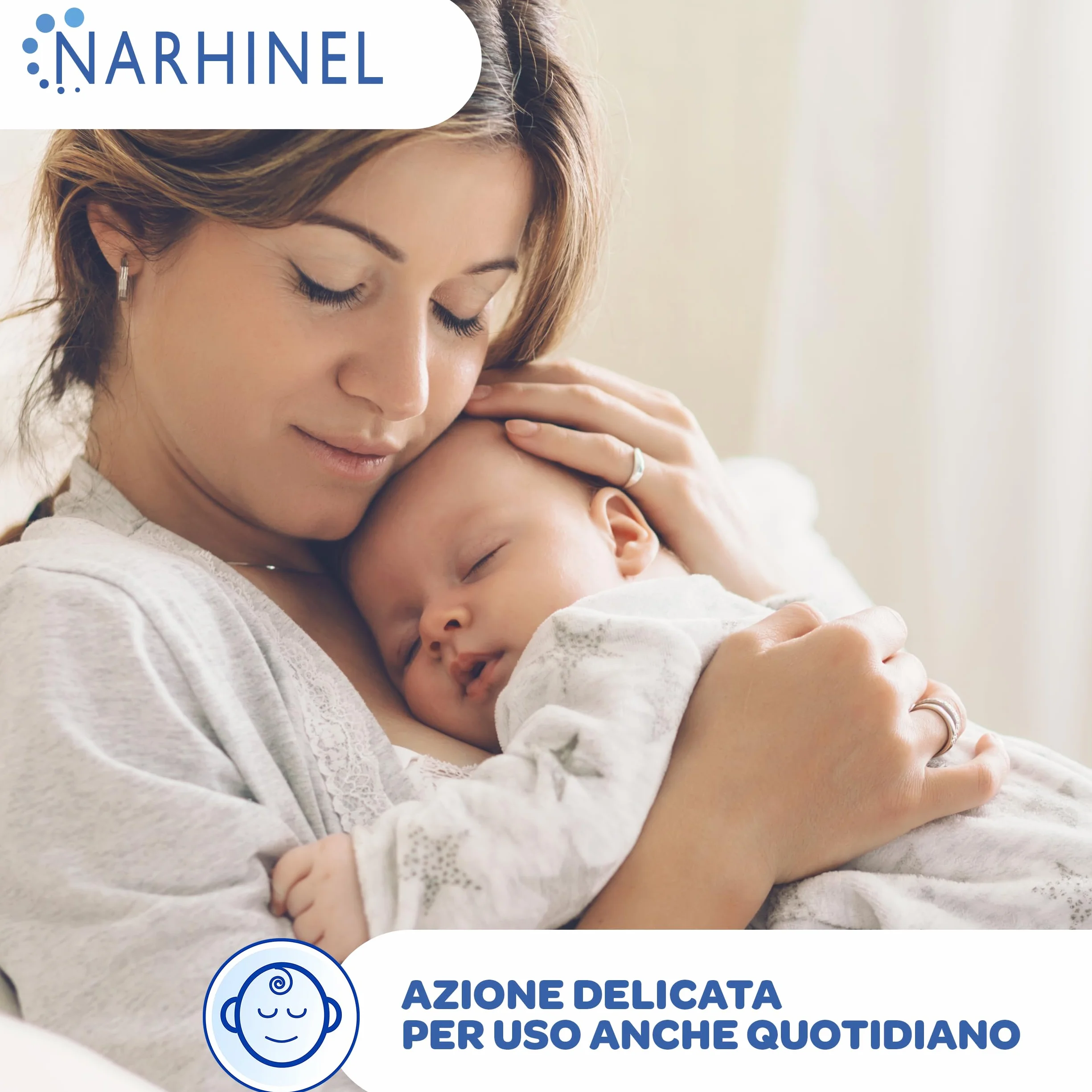 Narhinel Soluzione Fisiologica per Lavaggi Nasali, Soluzione Salina Isotonica, Detersione Delicata in Caso di Naso Chiuso, Pacco da 30 Flaconcini Monodose da 5 ml