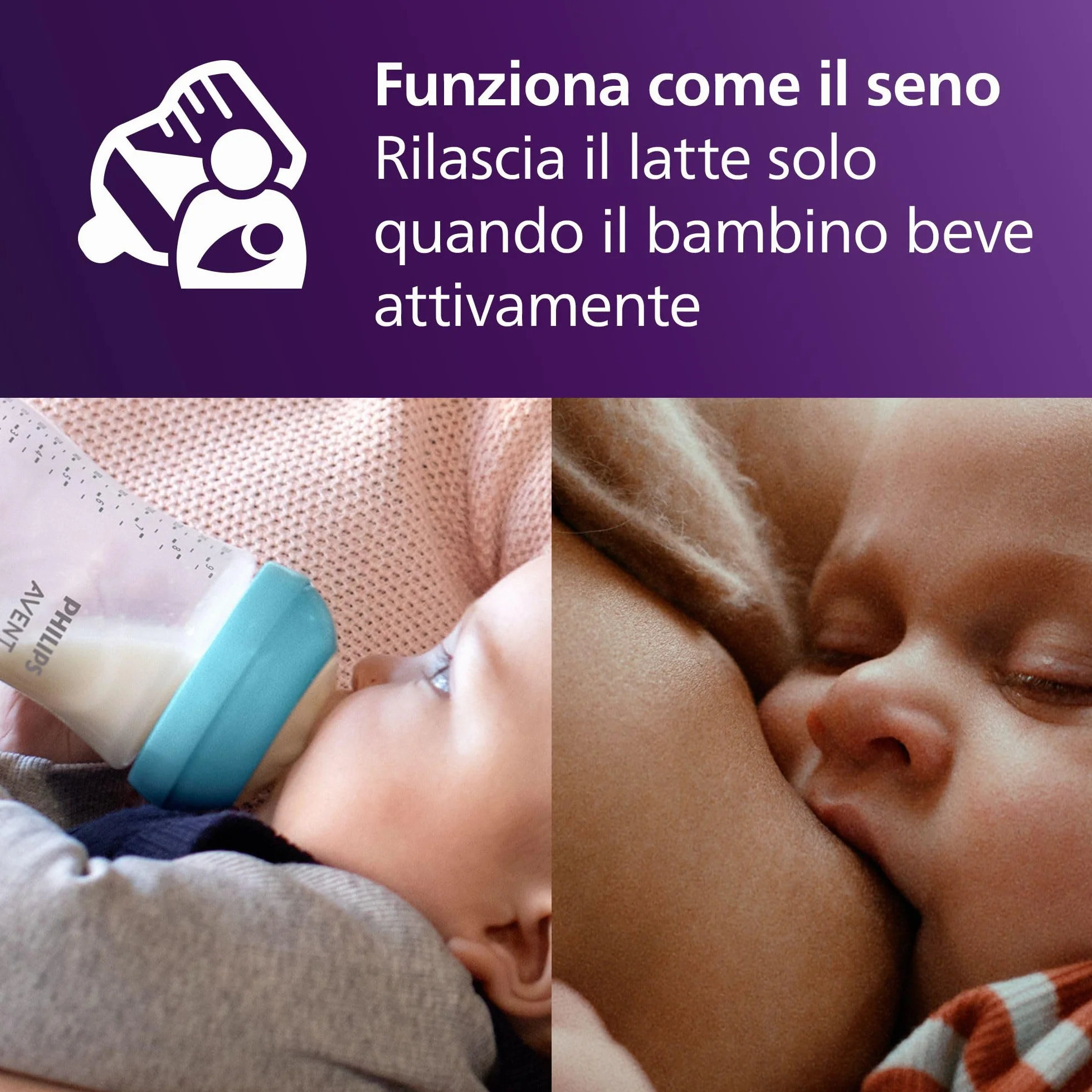 Philips Avent Natural Response Baby Bottle da 260°ml (9 oz) con tettarella a flusso medio (flusso 3), confezione da 3, con design tropicale, SCY903/73