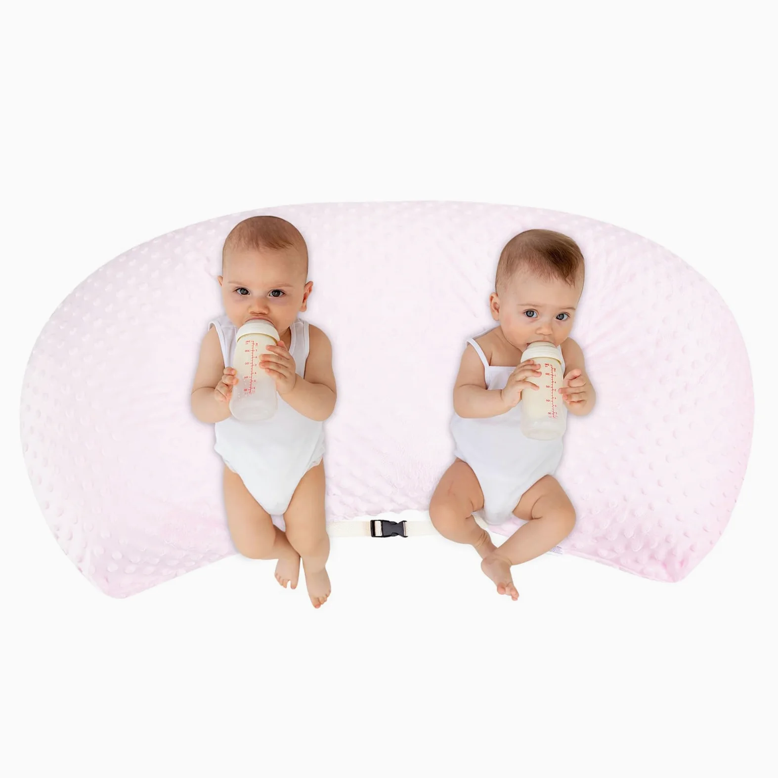 Qianderer Cuscino multifunzionale per allattamento gemelli, cuscino per allattamento per donne incinte, lavabile in lavatrice, in tessuto di cotone, cuscino di supporto doppio, 20 cm (rosa, 20 cm)