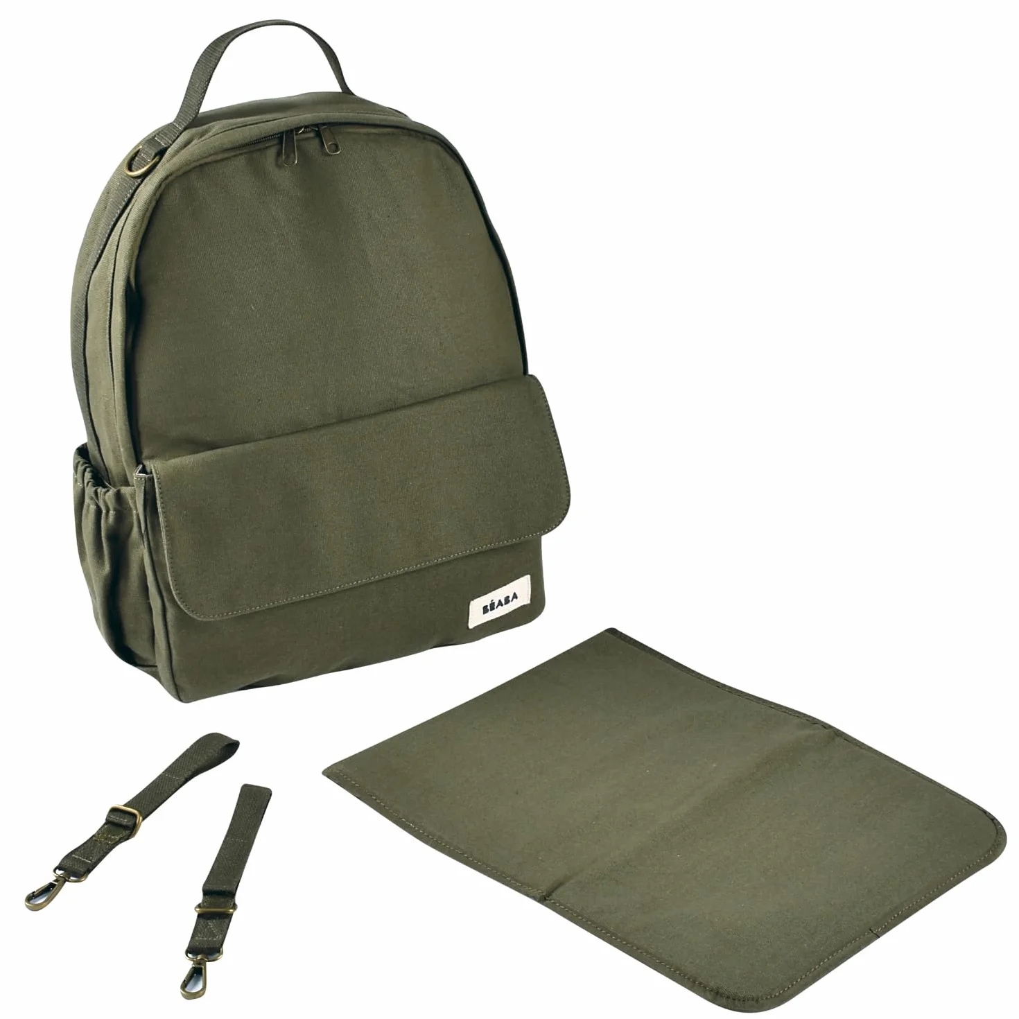 BÉABA Zaino Fasciatoio Bebè Tokyo 21L – Zaino Maternità Unisex Mamma e Papà, 9 Tasche, Tasca Termica, Aggancio Passeggino, Fasciatoio Imbottito – Cachi