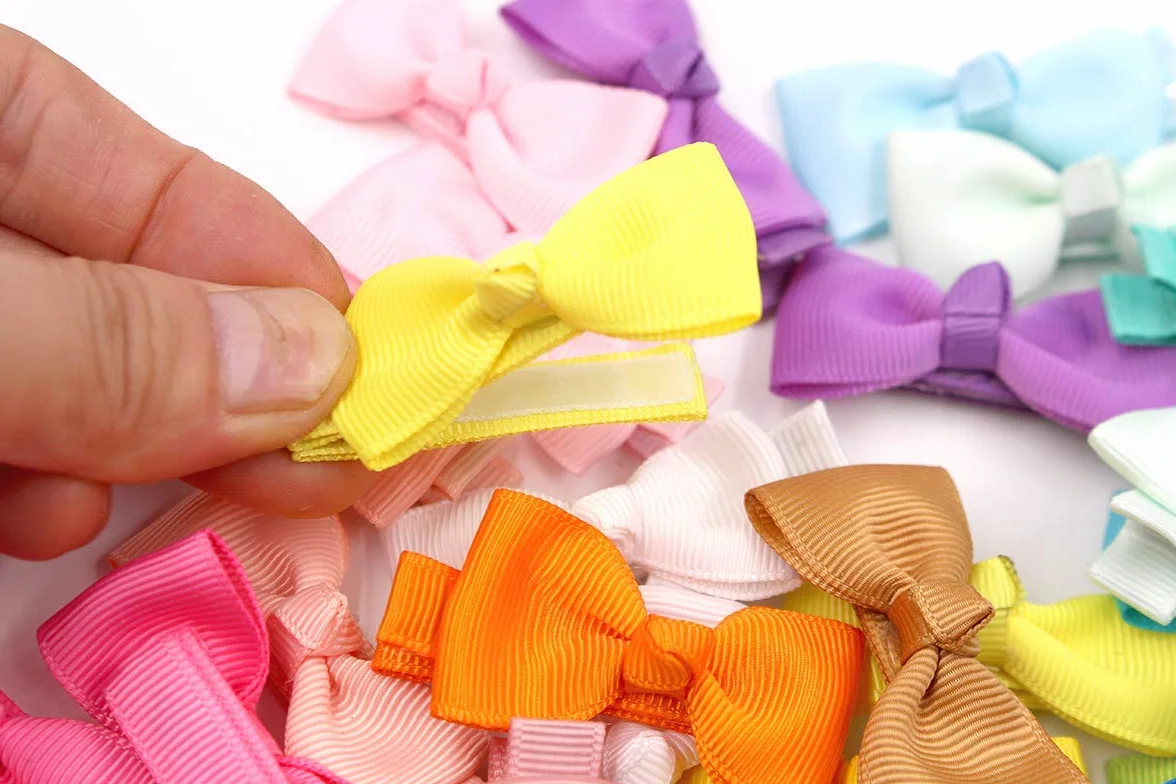 40 fiocchi per capelli da 5 cm con clip a coccodrillo e nastro in grosgrain, accessori per capelli per bambini, neonati e ragazzine