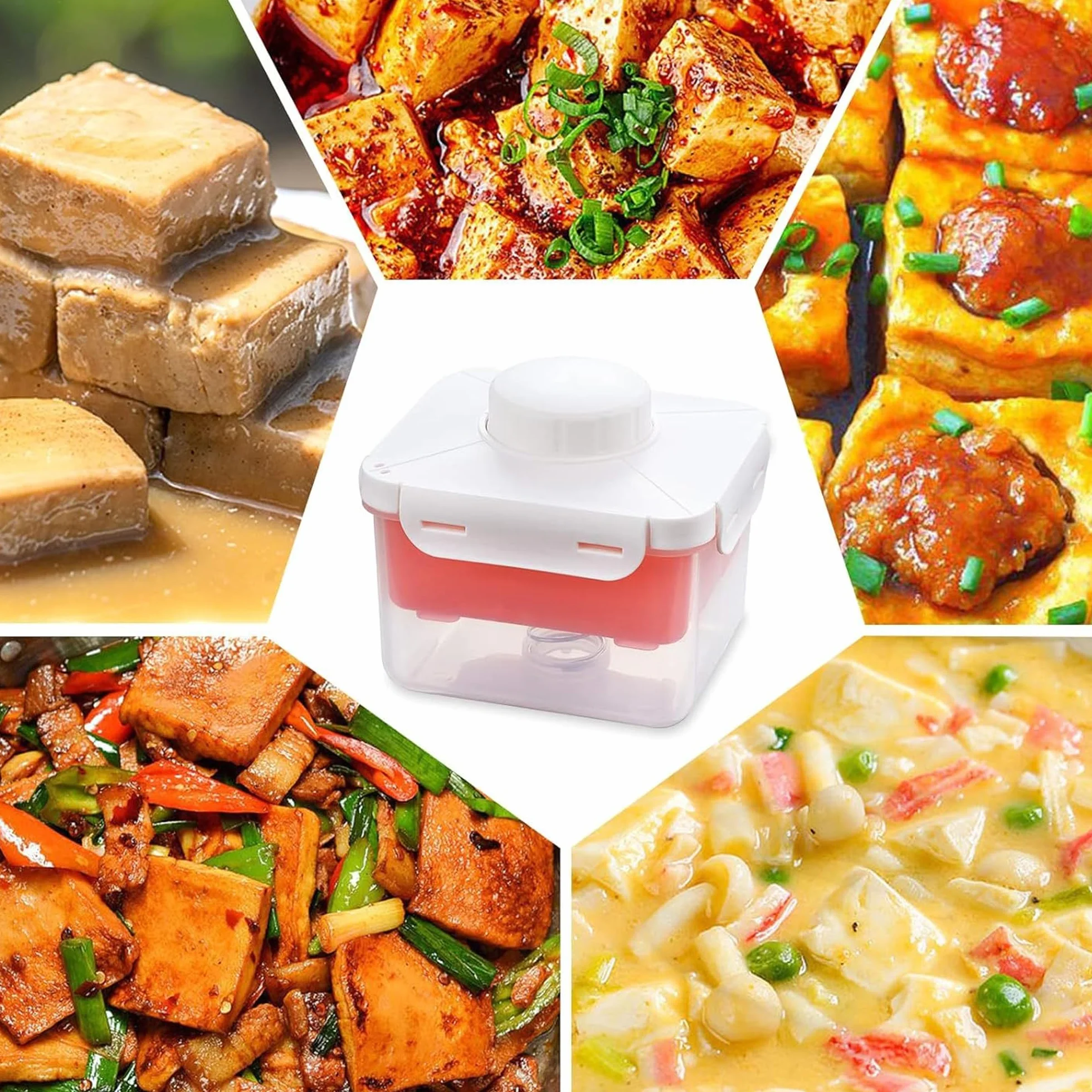 Pressa Tofu, Scolapressa Tofu Fatta In Casa, Pressa Tofu Originale, Può Essere Lavata In Lavastoviglie Per Migliorare La Qualità Del Piatto, Adatta a Tutti i Tipi Di e Formaggio (Rosso)