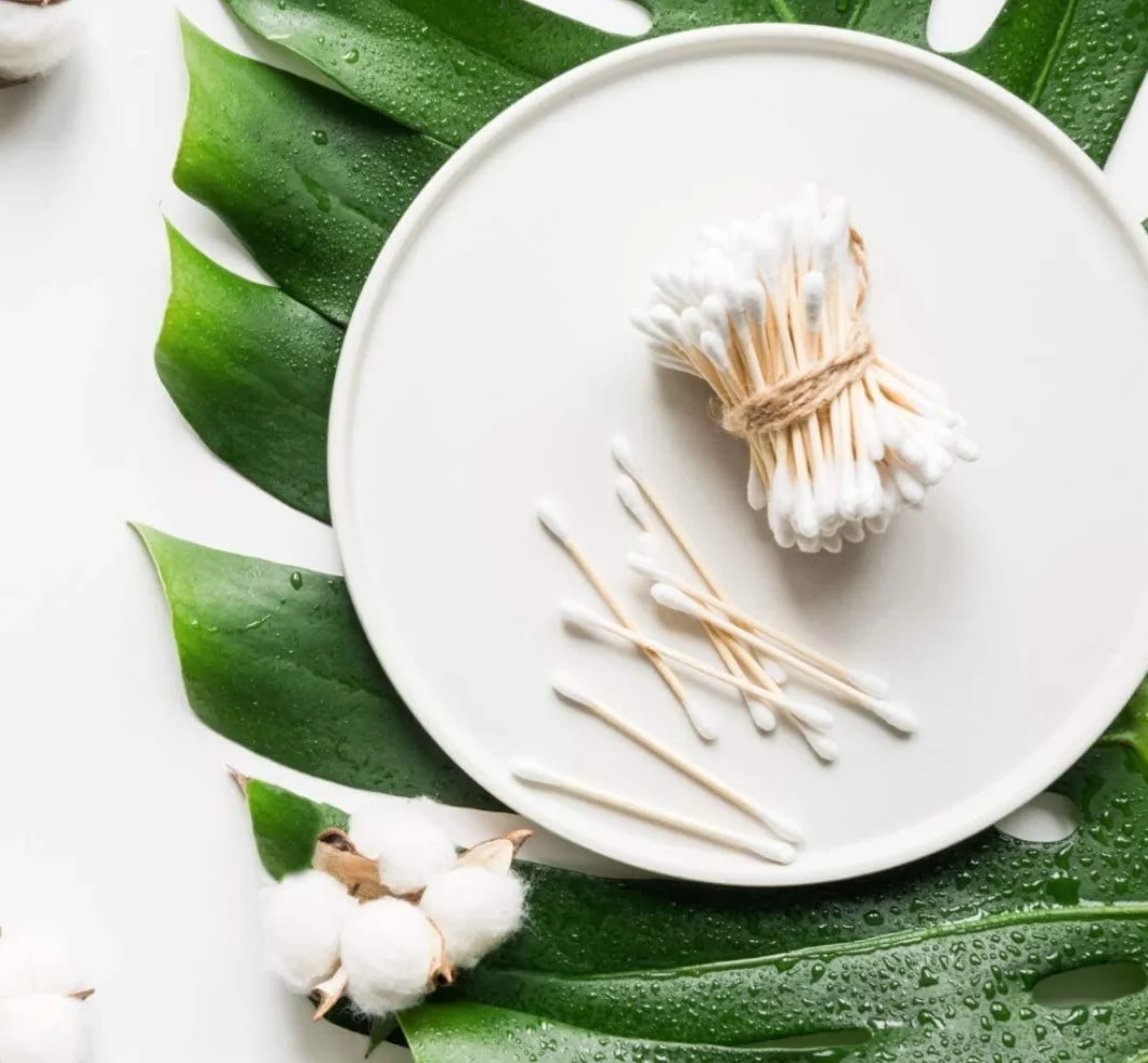 Bastoncini in bambù biologico - 900 unità con contenitore in bambù, ecologico, 100% biodegradabile, senza plastica nella confezione