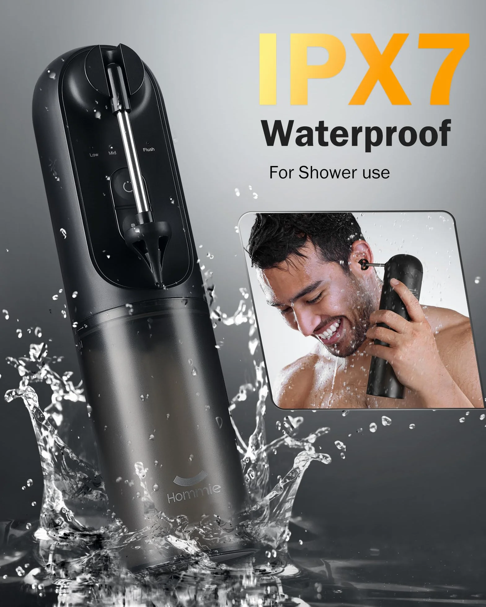 Hommie Kit Elettrico per la Rimozione del Cerume, Impermeabile IPX7 Kit di Irrigazione per la Pulizia delle Orecchie con 4 Punte Riutilizzabili