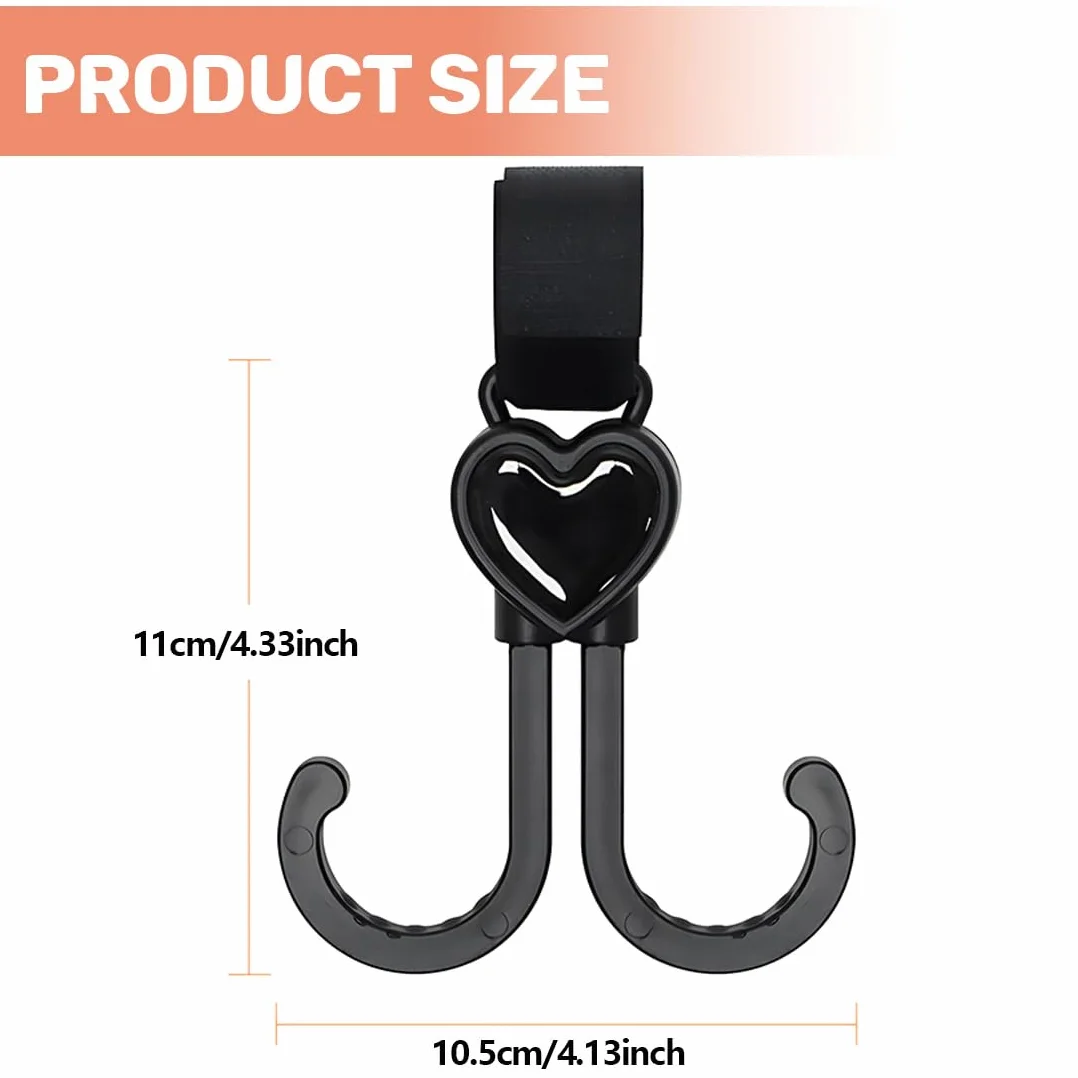 2 Pezzi Ganci Passeggino Gancio Per Passeggino A Forma Di Cuore Con Chiusura Per Borsa Fasciatoio Borse Borse Sospese Zaini Portafogli Accessori Per Passeggini Vestibilità Universale