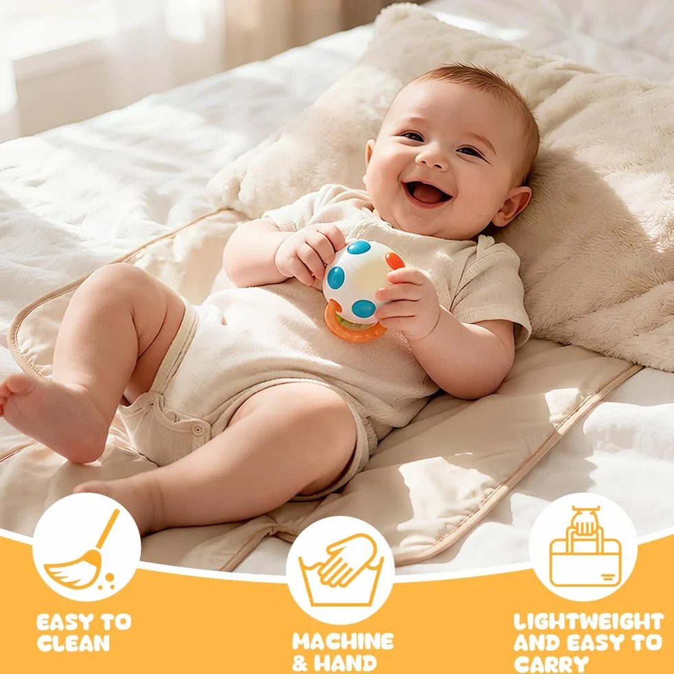 Fasciatoio Portatile Neonato, 87 x 57 CM Pieghevole e Impermeabile Fasciatoio, Cambio Pannolino per Neonato, Esterno, Casa, Viaggio, Regalo Nascita Perfetto per Bimbo e Bimba