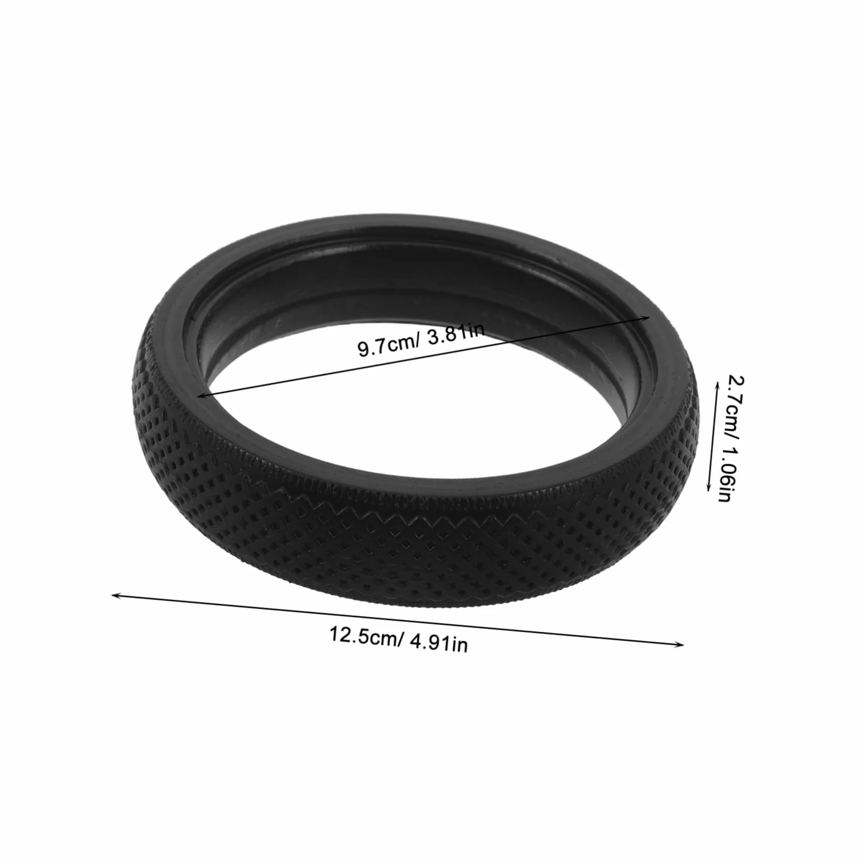 ORFOFE Pneumatico in Gomma Nero Antiscivolo per Ruota Carrello, Accessorio Ricambio per Ruote Anteriori e Posteriori