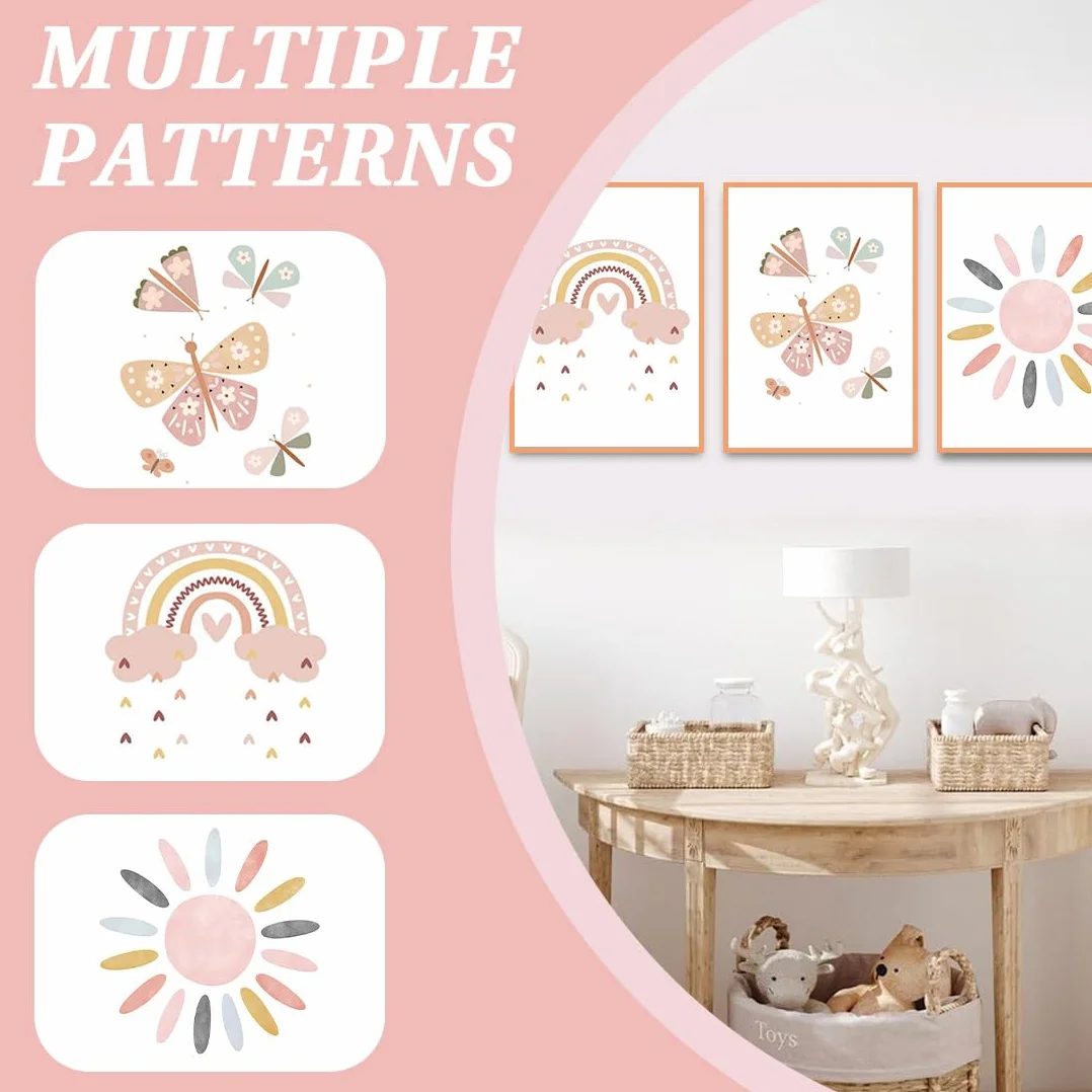 Set di 3 poster arcobaleno,Quadri Cameretta Bambino Poster Cameretta,decorazione per la cameretta dei bambini,formato A4