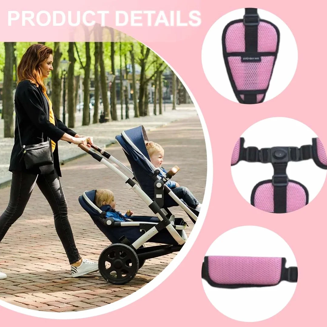 Cinture Passeggino Universali, Cintura di Sicurezza per Bambini Imbracatura per Seggiolone a 3 Punti Regolabile Seggiolino Cinghie Passeggini Anticaduta Adatta per Seggioloni Auto Carrozzine