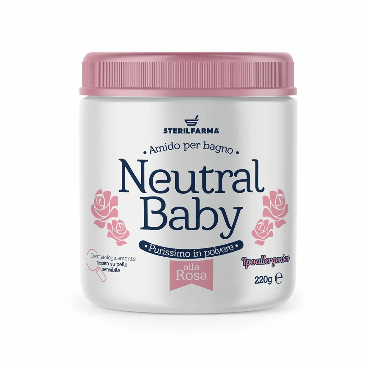 Neutral Baby è Amido di riso in polvere - per un bagnetto SOFFICE E BELLISSIMO. Per la cura e la detersione della pelle delicata e sensibile fin dalla nascita. (Rosa)