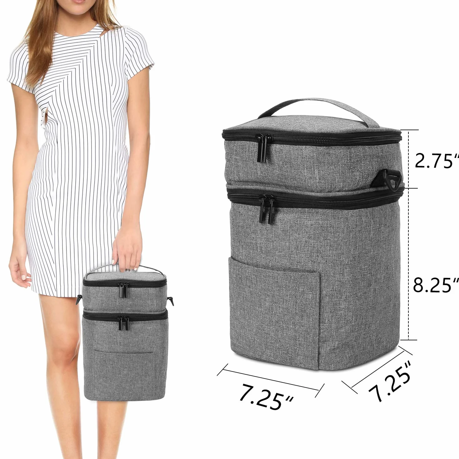 Luxja Borsa Isotermica per Biberon (Tenere 4 Flaconi del Latte Materno)