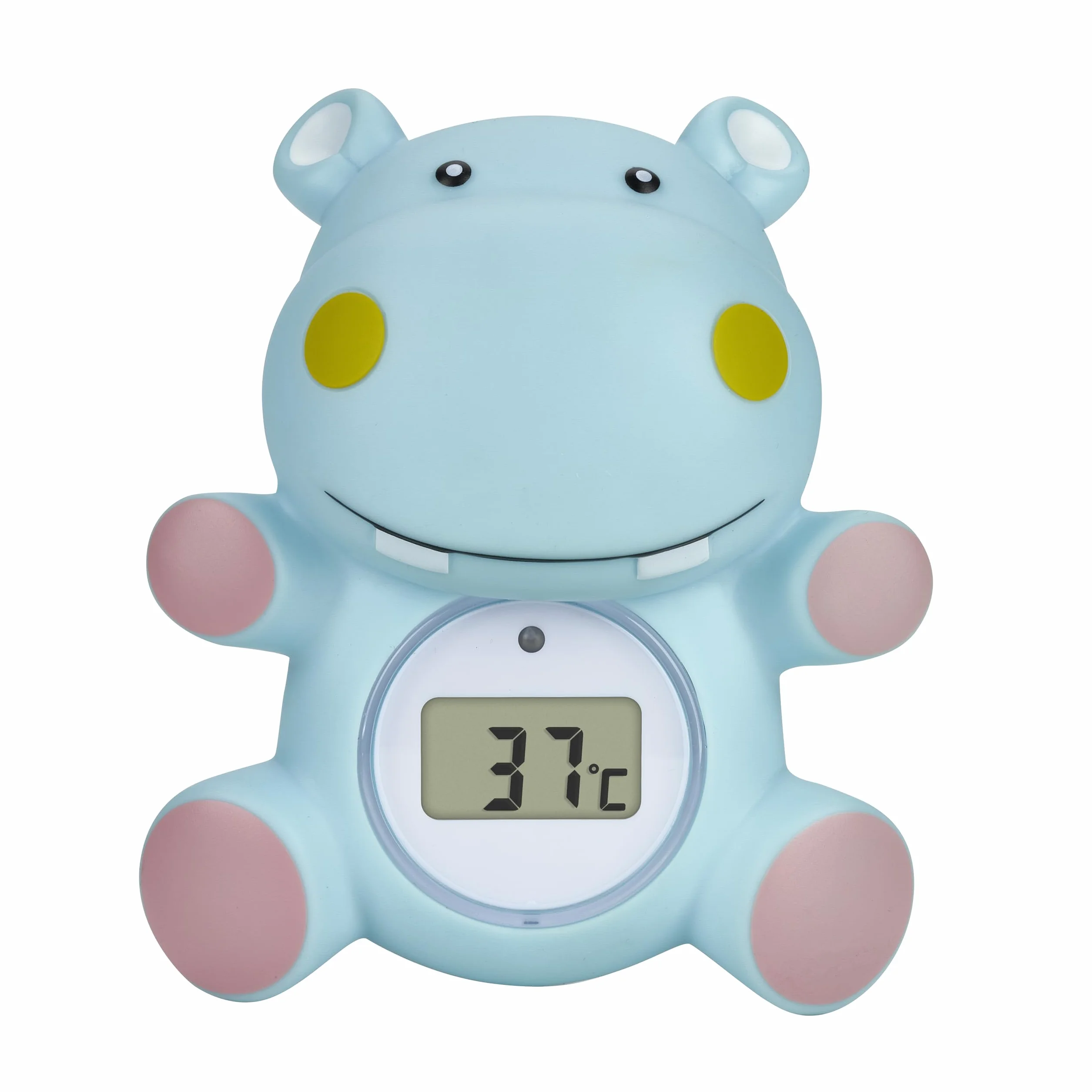 TFA Dostmann Termometro Digitale da Bagno per Neonati, HIPPO, Adatto Anche per Bambini, Anziani, Anche per Piscine, Idromassaggio, a Forma di Ippopotamo, Altezza 9.8 cm, Blu