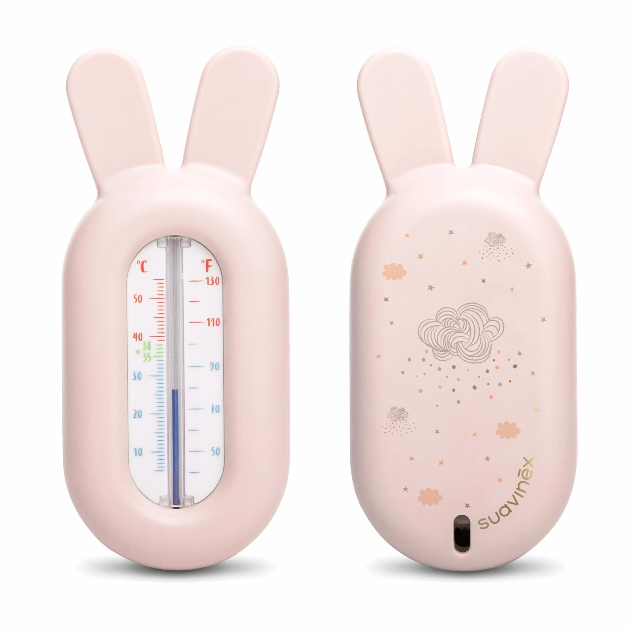Suavinex, Termometro da bagno per bambini + 0 mesi, termometro per acqua, senza mercurio, preciso e con scala di colori, robusto e facile da difendere, Dreams rosa