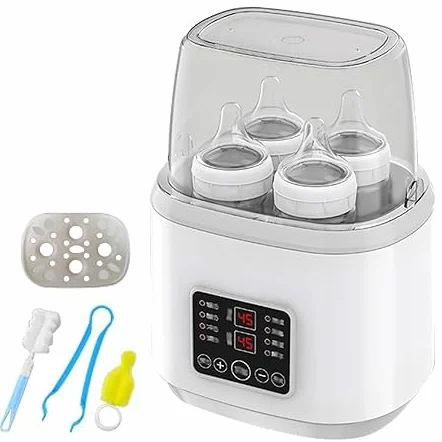 Scaldabiberon 8-in-1 per bambini, sterilizzatore per biberon, scaldabiberon rapido, scaldabiberon per latte per neonati, scaldavivande rapido per bambini e scongelamento con display LCD, riscaldatore