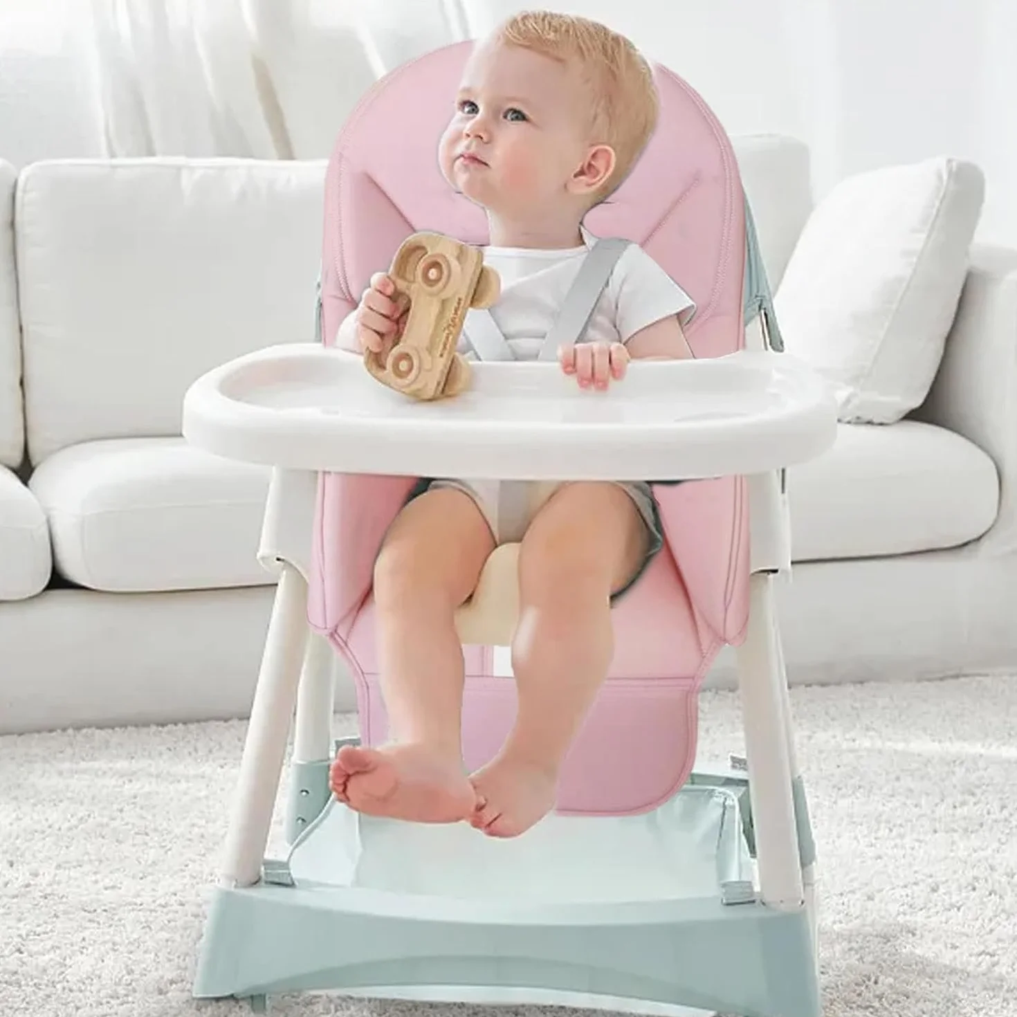 Cuscino per Seggiolone, Fodera per Sedia da Pranzo per Bambini, Imbottitura Seggiolone in Pelle PU, Morbido E Confortevole, Copriseggiolone Universale per Peg Perego, Baoneo, Kosmic Jan, Siesta Zero3