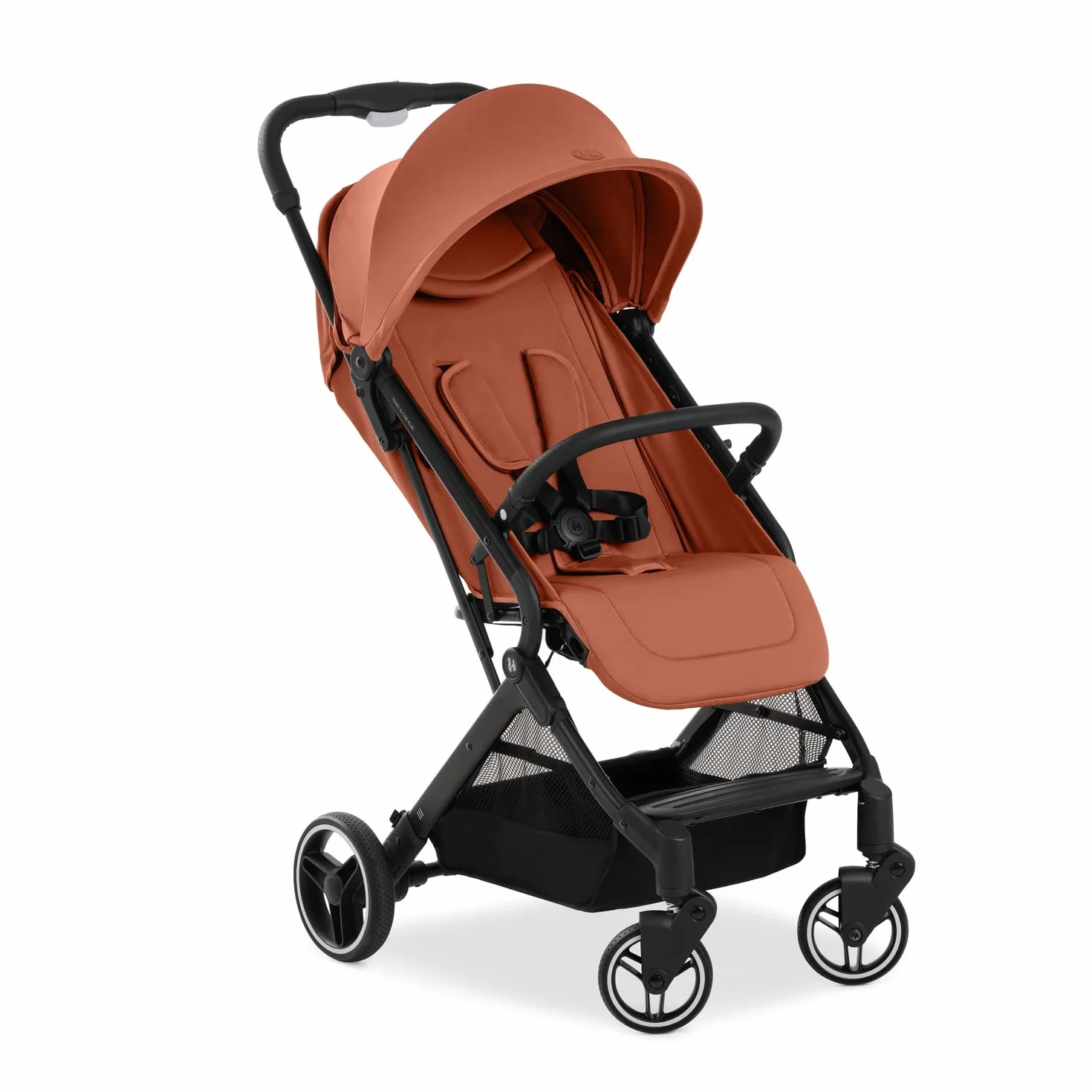 hauck Travel N Care Plus, Arancione - Passeggino da Viaggio Leggero dalla Nascita fino a 22 kg - Tessuti Stretch e Cuscino - Reclinabile, Compatto e Richiudibile - Cappottina UPF 50+ Finestre in Rete