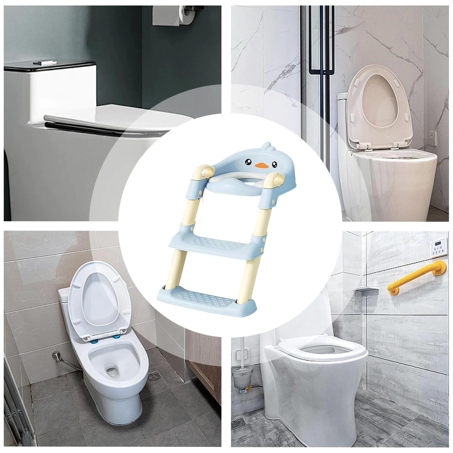 Scaletta WC per Bambini Scaletta Ergonomica Bambini Con Disegni Cartoon | Portatile Per Bambine e Bambini Forniture Addestramento Vasino Confortevole per Piccoli Bagno WC Cartoon