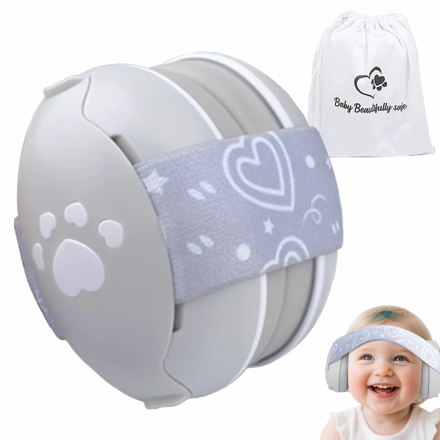YANKUIRUI Cuffie Antirumore per Bambini con Riduzione del Rumore, Protezione Acustica Professionale per Bambini da 0 a 36 Mesi, Riduce i Danni All'udito e Migliora il Sonno