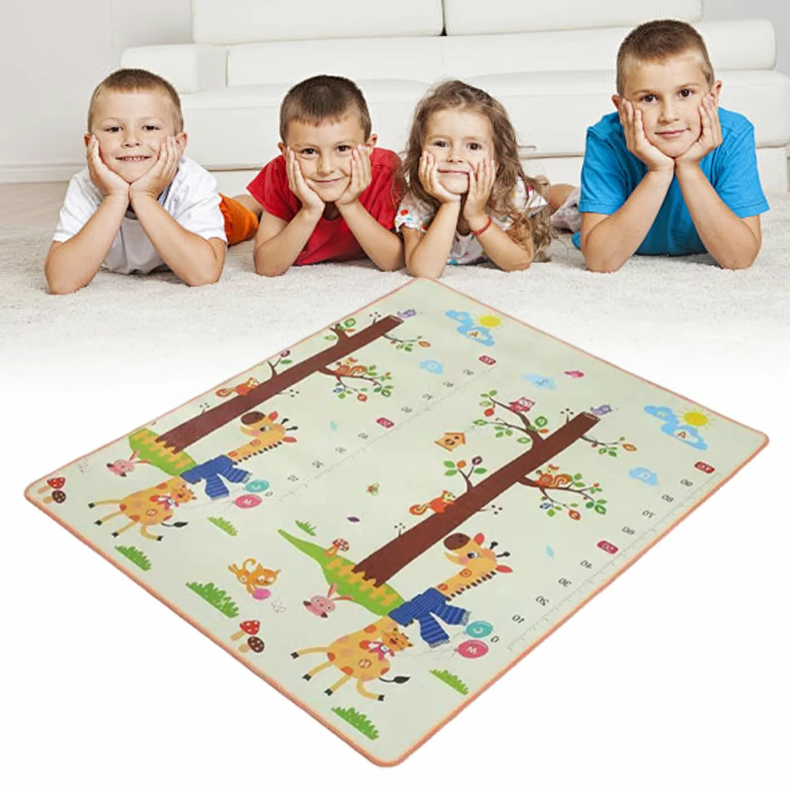 Tappeto Per Bambini 200x180cm Tappeto Pieghevole Per Gattonamento | Tappeto per Sala Giochi e Area Ricreativa Per Asilo Scuola Infanzia Soggiorno Camera