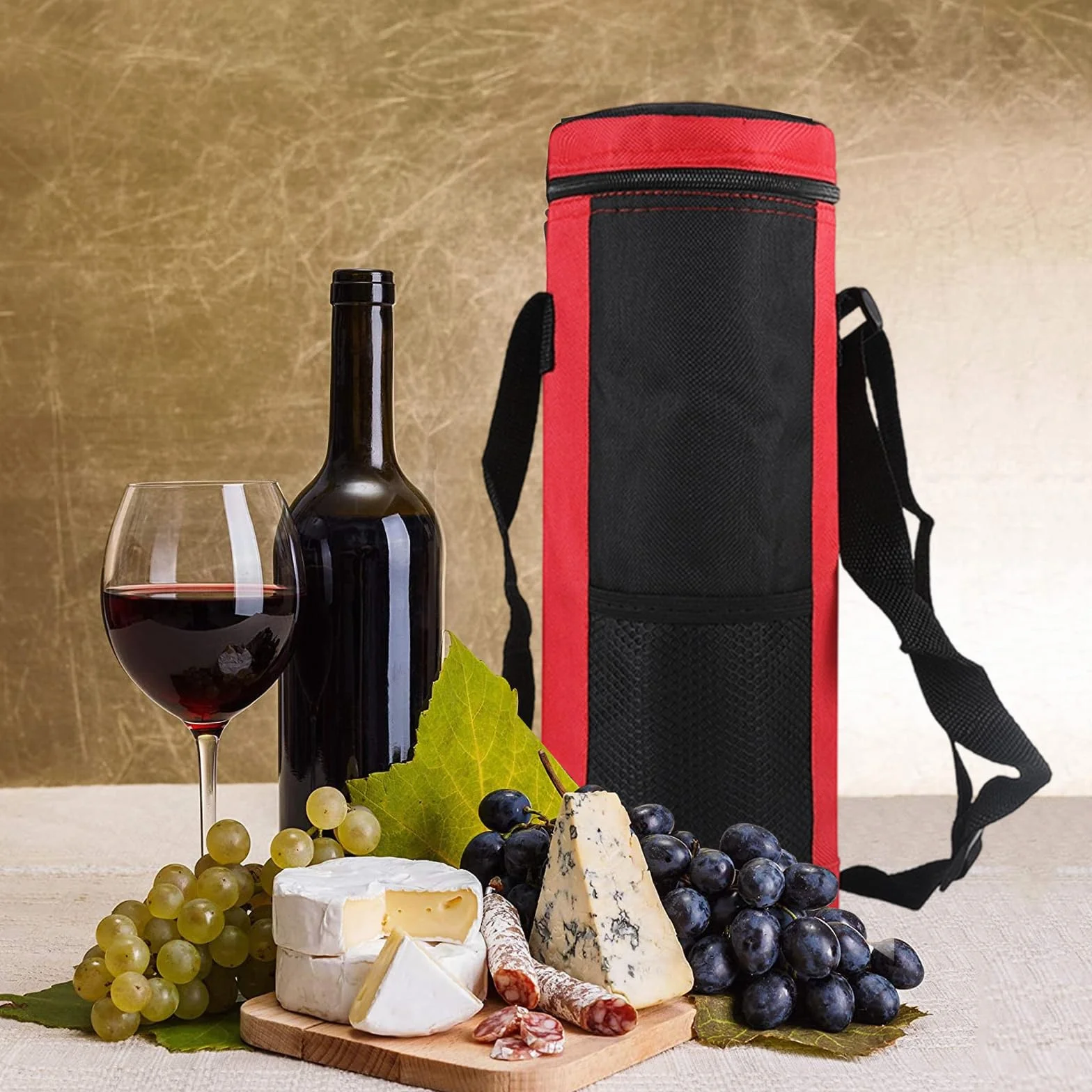 2PCS Borsa per Bottiglia Termica, Borsa Portatile per Bottiglia D'acqua Piccola Borsa Termica per Bevande con Tracolla Regolabile per Esterni, ViaggiS