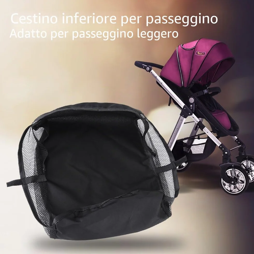 Cestino portaoggetti universale per passeggino, borsa organizer per carrozzina, cestino per la spesa, borsa per riporre prodotti per bambini, 30 x 30 x 9 cm