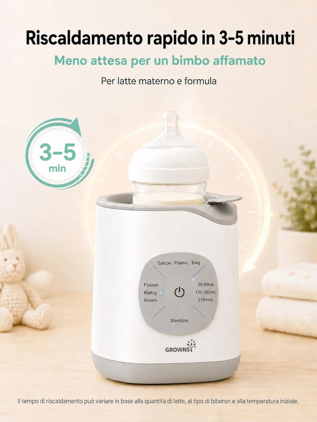 Scaldabiberon per bambini, riscaldamento rapido e caldo, sbrinamento, senza BPA, per bottiglie e alimenti per bambini 10 in 1, sterilizzatore per biberon controllo preciso della temperatura