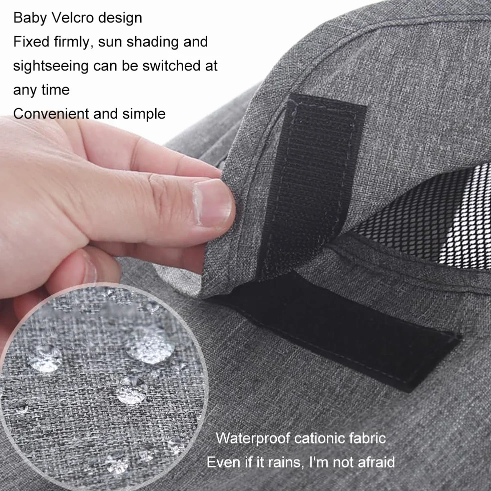 Parasole per Passeggino, Parasole Passeggino Universale,Universale Regolabile UV 50+, Regolabile Parasole universale passeggino con Lucernario, telo parasole per carrozzina e passeggino, Grigio