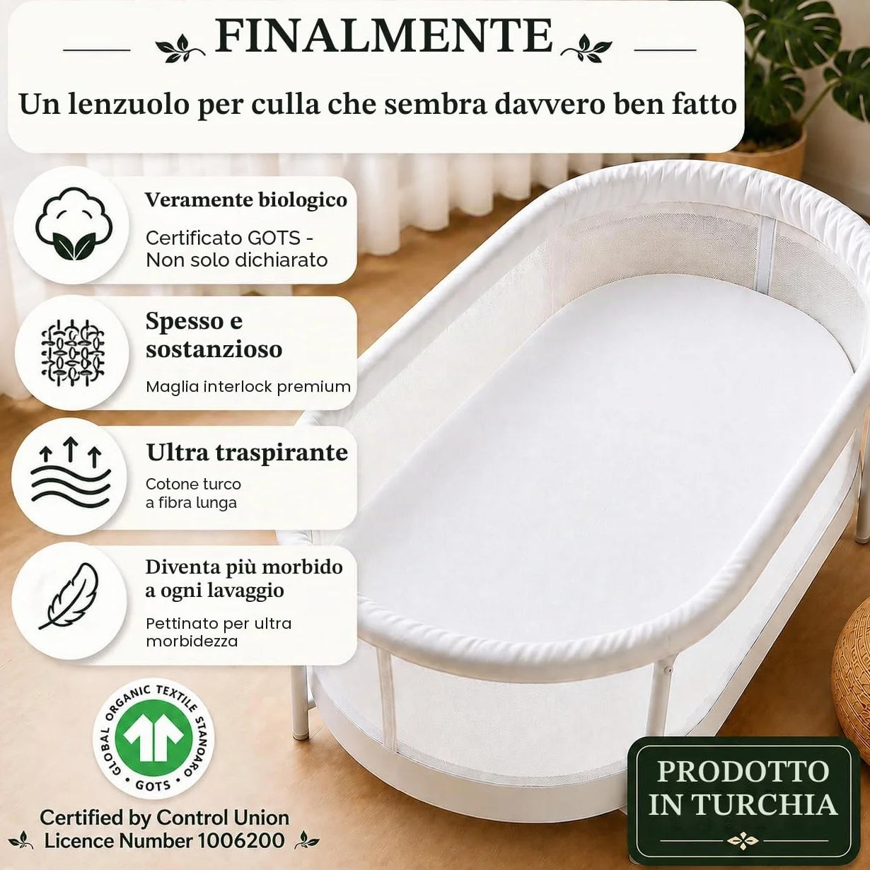2 x Lenzuola per Culla Next To Me 51x85 cm, Cotone Biologico GOTS - 190GSM Doppio Spessore, Extra Morbido di Lusso, Compatibile con Babylo Cozi Sleeper, Tutti Bambini CoZee