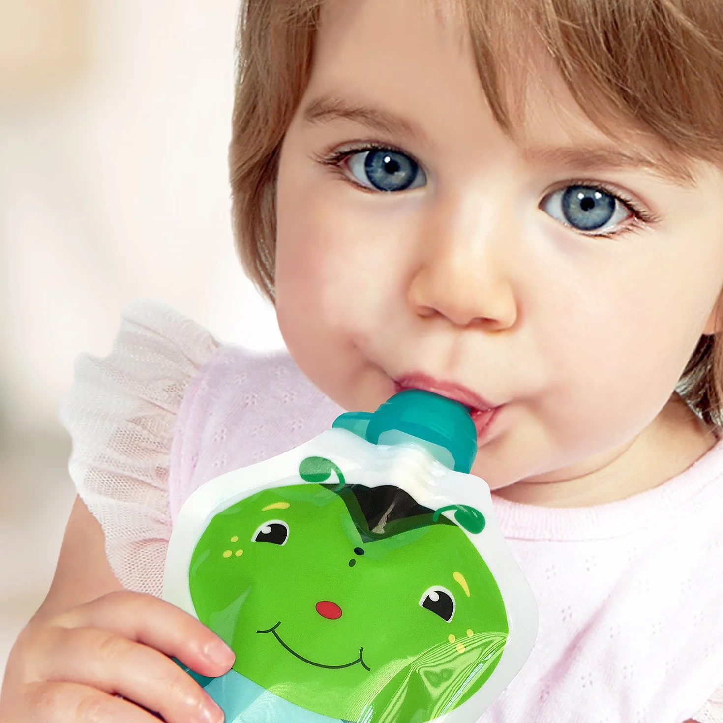 ChooMee Sipn Cibo Sacchetto Toppers 4 Colori + Caso prevenire sversamenti e Proteggere la Bocca Bambini promuovendo nel Contempo l'indipendenza di Alimentazione Viola
