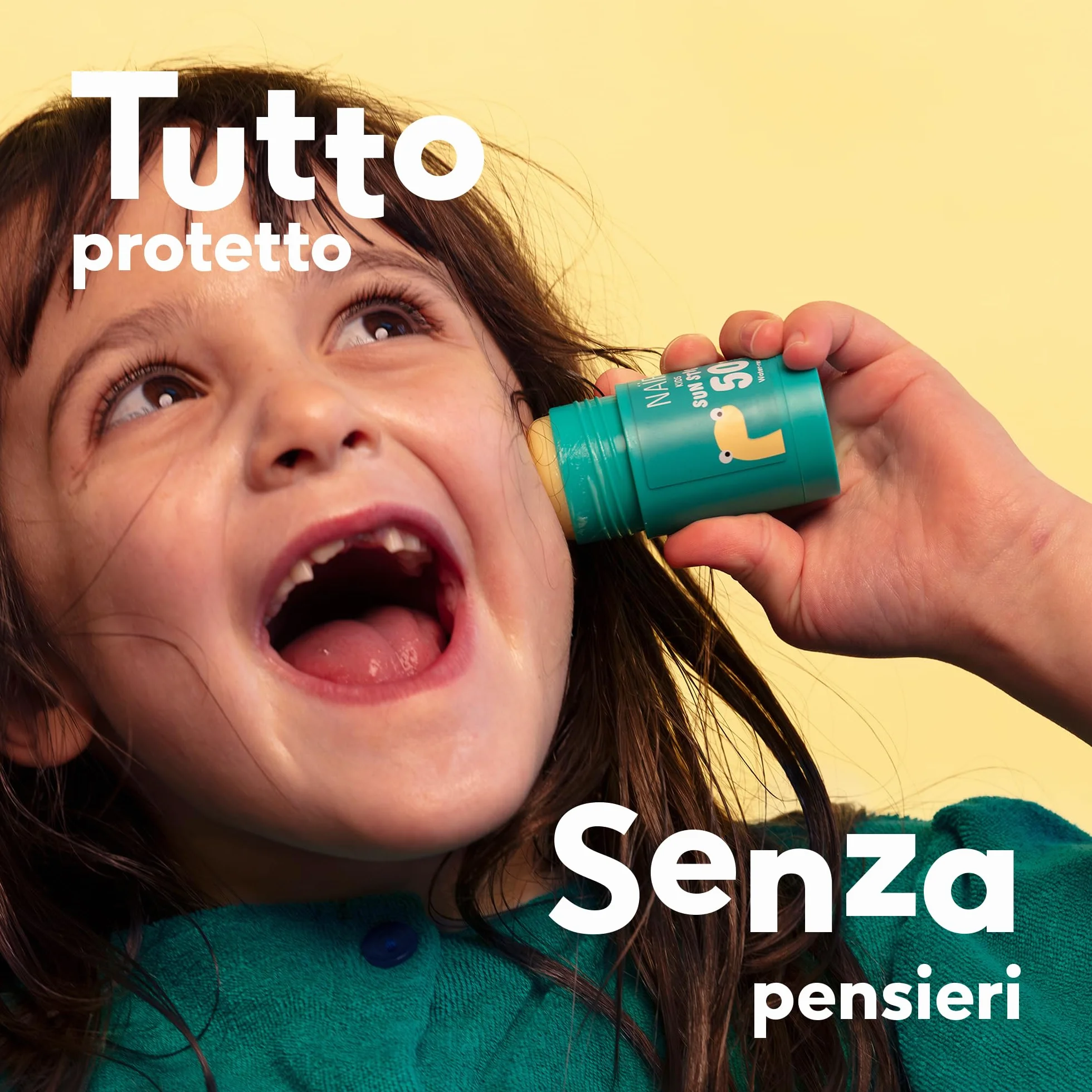 Naïf - Stick solare per bambini - SPF 50 - Dai 3 anni - Protezione UVA e UVB - Resistente all'acqua - Dermatologicamente testato - Senza microplastiche - Senza profumo – 15 g