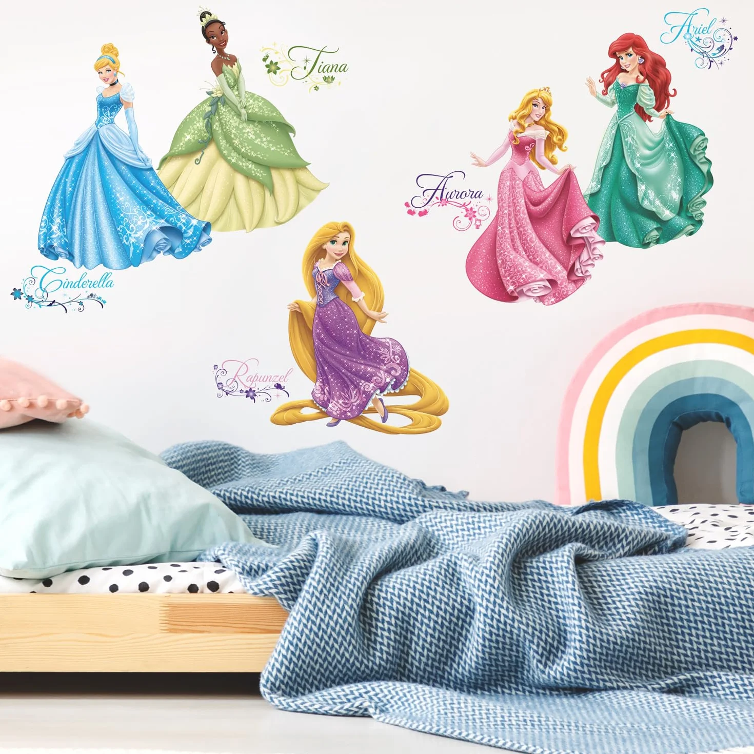 Roommates 21990 - Principesse Disney Adesivi da Parete con Glitter