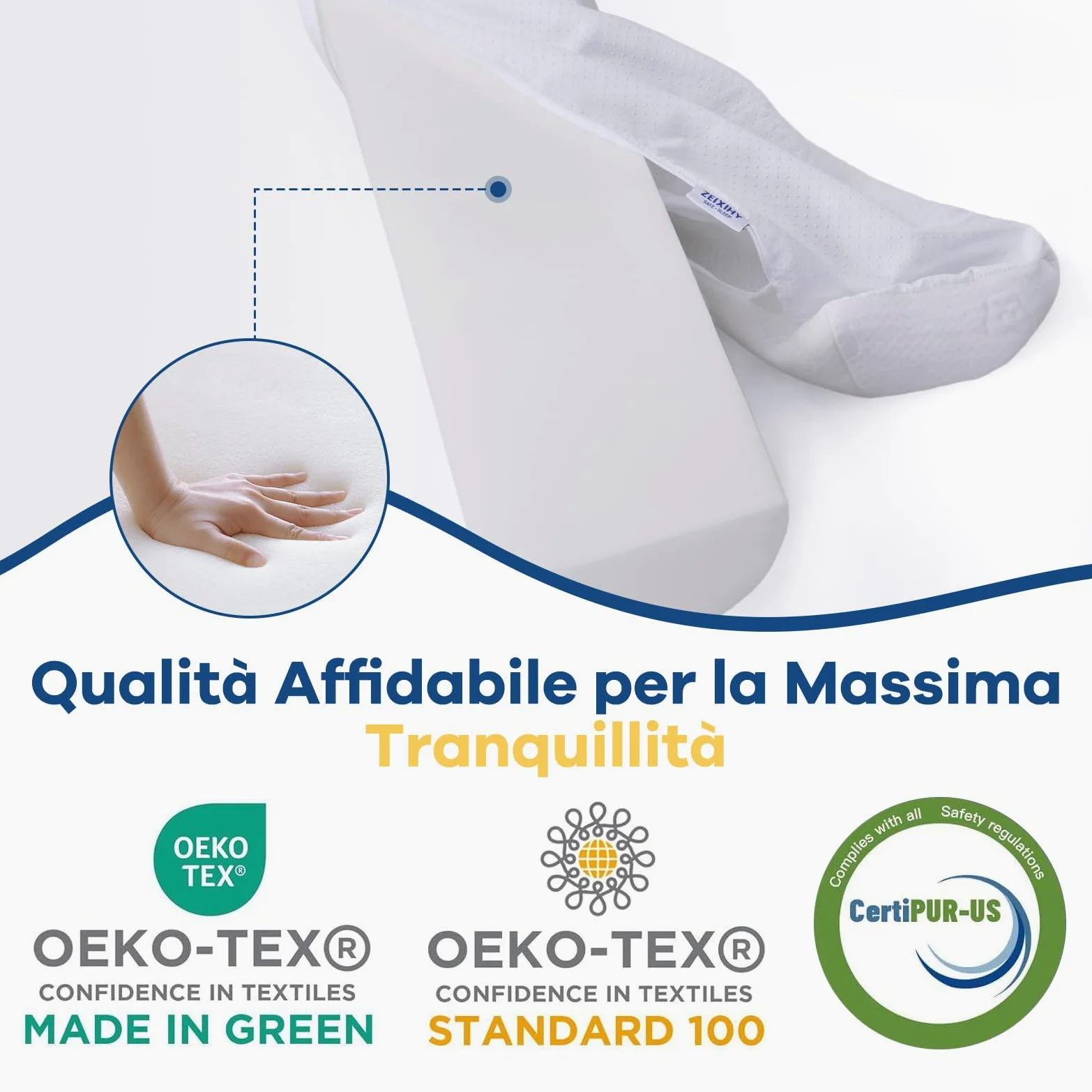 Sponda Letto Bambini in Schiuma Semicircolare, Barriera Letto con Fodera Rimovibile Lavabile, Protezione Antiscivolo per Letti Singoli, Matrimoniali, Queen e King, Confezione da 2