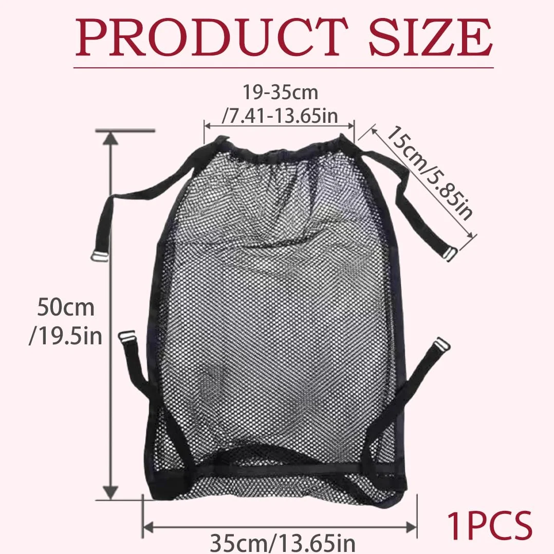 1 Pezzo Borsa in Rete 30×50cm Universale per Carrozzine, Passeggini, Passeggini Sportivi, Jogger per Gemelli/Chiusura a Scatto Semplice,Nero