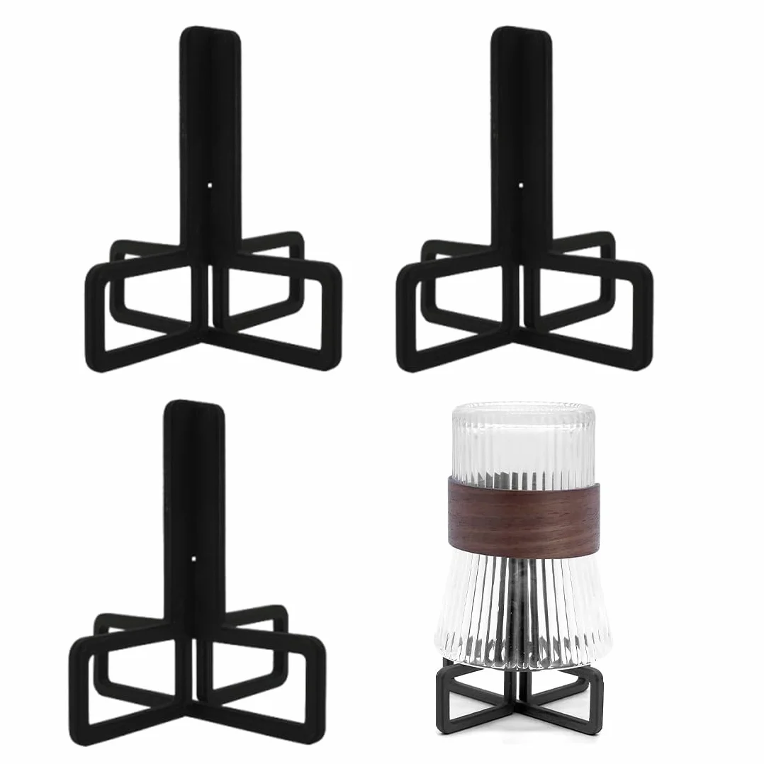 HAGNA 3 Pezzi Scolabottiglie, Scola Borracce, Design Scavato Porta Biberon, Universale Scola Bottiglie Verticale, Per Bottiglie Con Diametro Del Collo Superiore A 2,5 Cm, Nero
