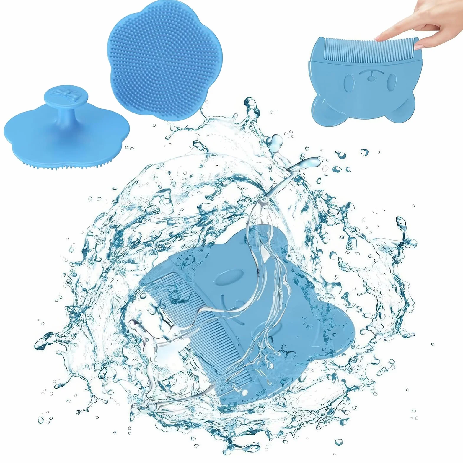 2 Pezzi Pettine Neonato,Pettine Crosta Lattea,Spazzola e Pettine Neonato,Pazzola per Bambini In Silicone Adatto Per Il Massaggio Del Cuoio Capelluto Del Neonato