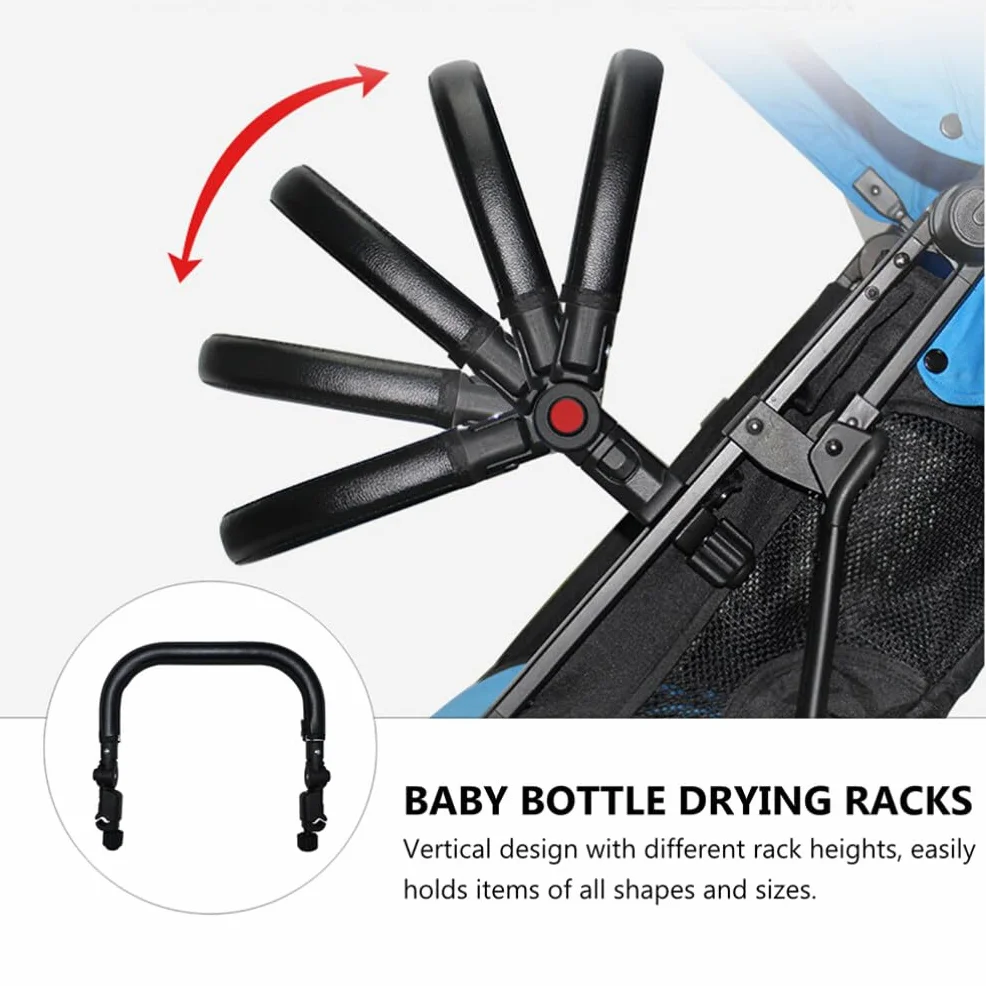 Alipis Universale Passeggino Paraurti Bar Corrimano Passeggino Maniglia Estensore Cuoio e Tubo di Ferro Baby Buggy Accessorio Adatto Oltre 98 Passeggini 15.4X13.6X2 Pollici