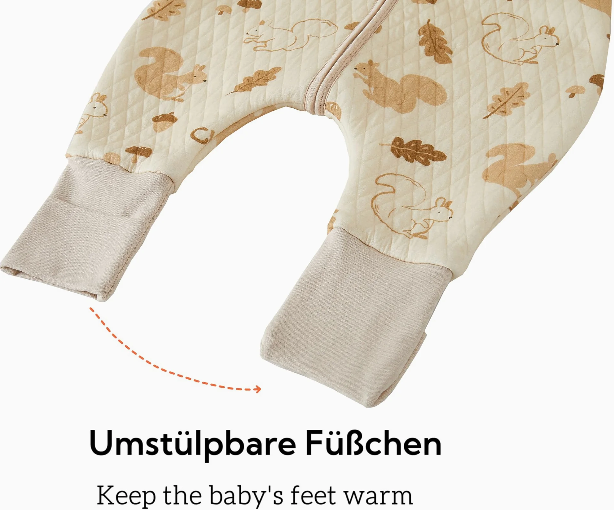 Chilsuessy Sacco nanna per tutto l'anno, con piedi, 1,5 Tog, confezione da 2 pezzi, sacco nanna con gambe in cotone, 1,5 Tog, scoiattolo + koala, 90 cm, altezza del bambino 100-110 cm