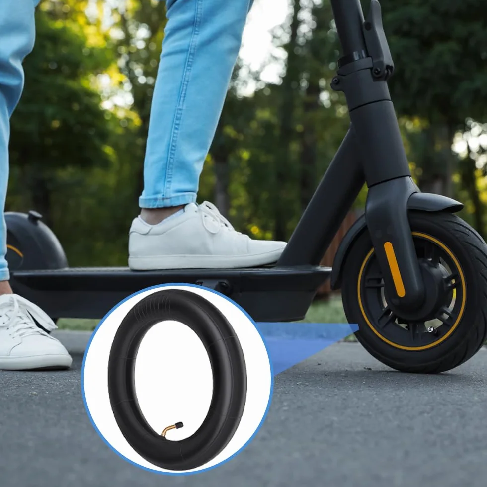 Camera d'aria 10 pollici, 2 pezzi 10 x 2/2.125 pneumatici interni per scooter elettrico con valvola a 45° et 2 leve Pneumatici ad aria rinforzati per pneumatici di carriole