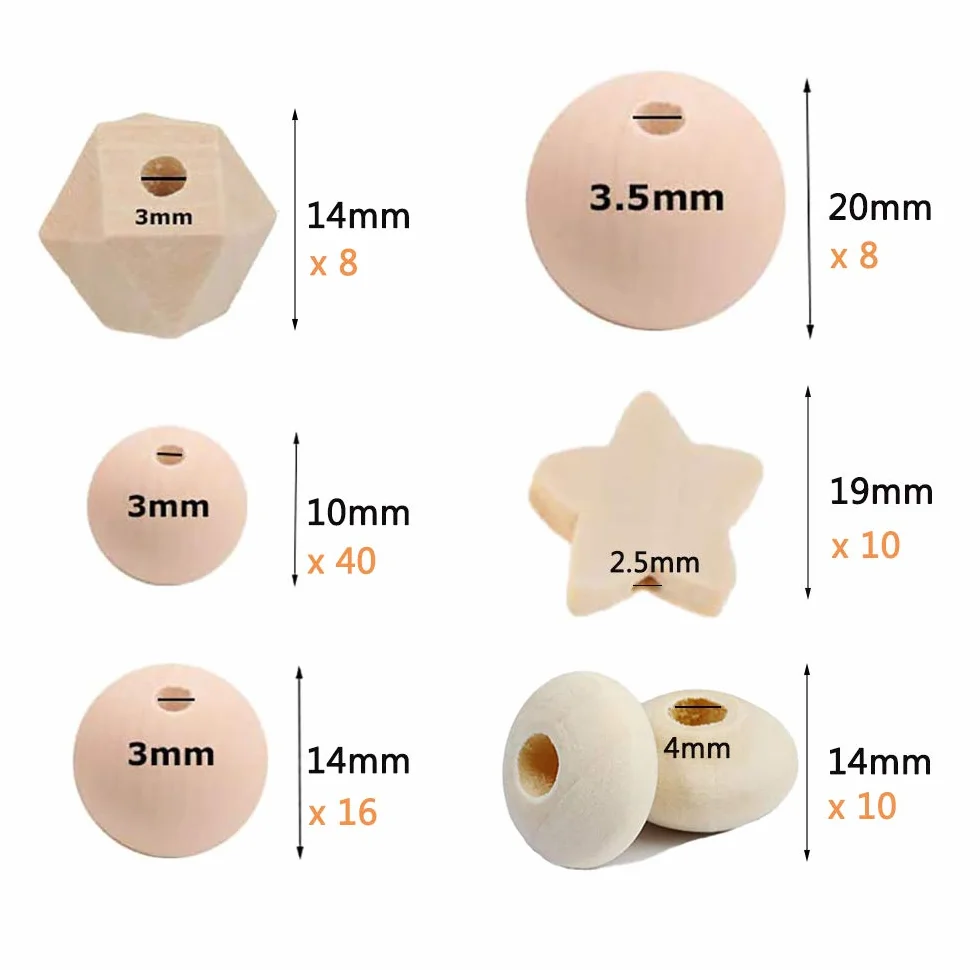 Kit telaio mobile in legno fai-da-te, campana a vento per culla, stella di perline in legno naturale artigianale, appendiabiti campana da letto, decorazioni per la casa cameretta regalo per bambini