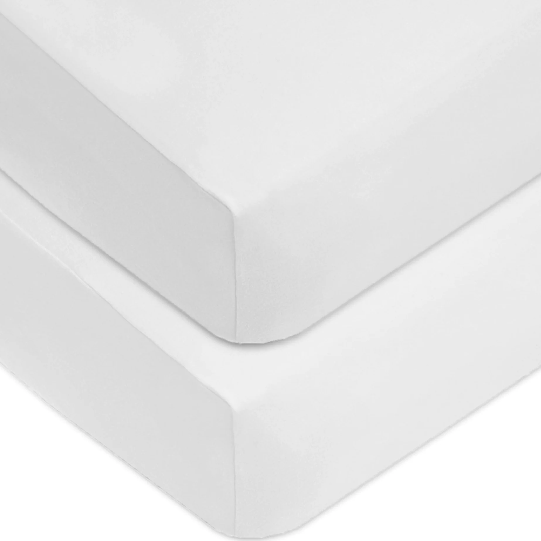 American Baby Company Confezione da 2 lenzuola con angoli in 100% cotone naturale per mini culla, 96,5 x 61 cm, morbide e traspiranti, adatte a materassi Pack N Play, bianco neve, per ragazzi e