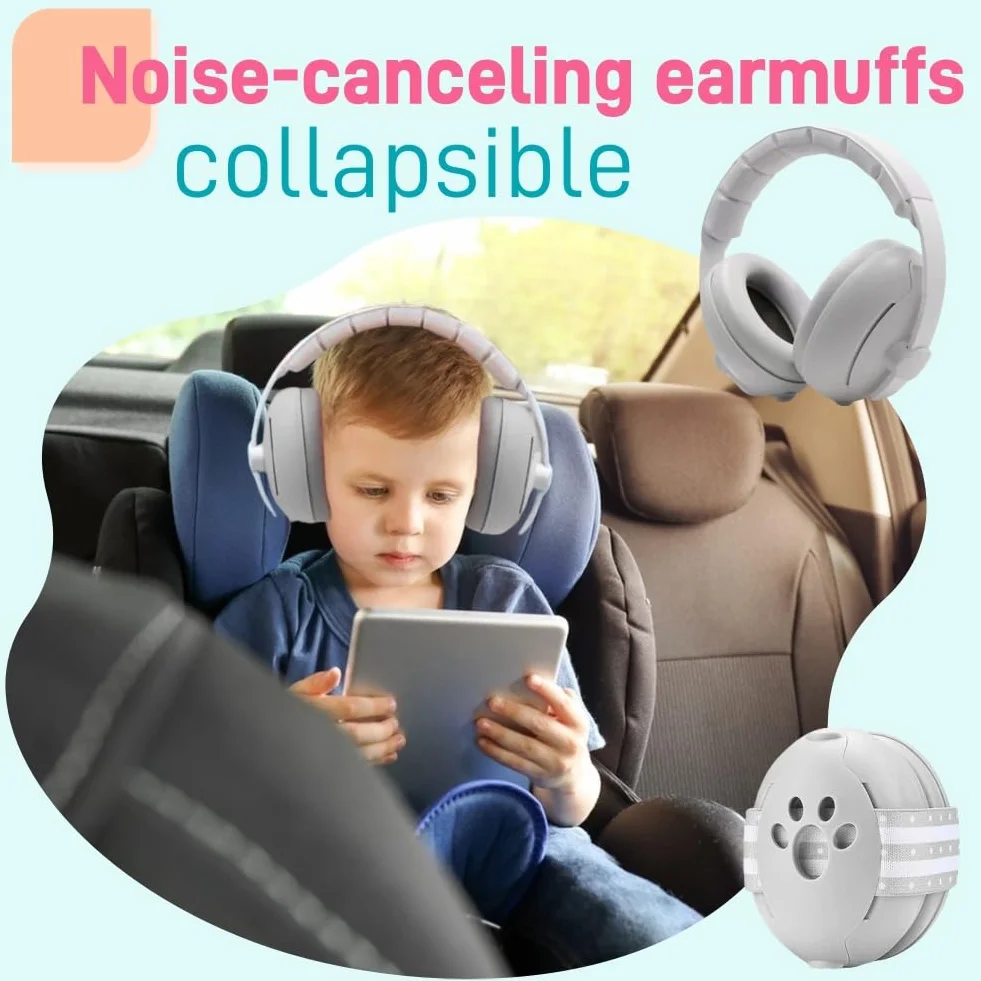 2 in 1 Cuffie Antirumore Neonato,Cuffie Antirumore,Cuffie Antirumore Bambini,Protettori Acustici per Neonati,Cuffie Antirumore Neonato Riduzione,Protezioni Acustiche per Bambini