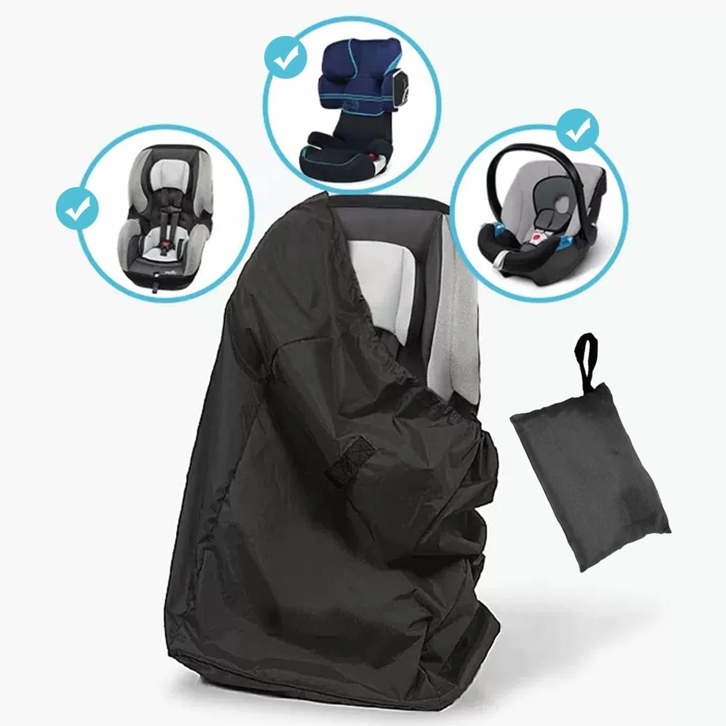 1 sacchetto di sicurezza nero 86x43 cm, tessuto Oxford, resistente all'acqua e alla polvere, multifunzionale, adatto per i viaggi, chiusura con cordoncino