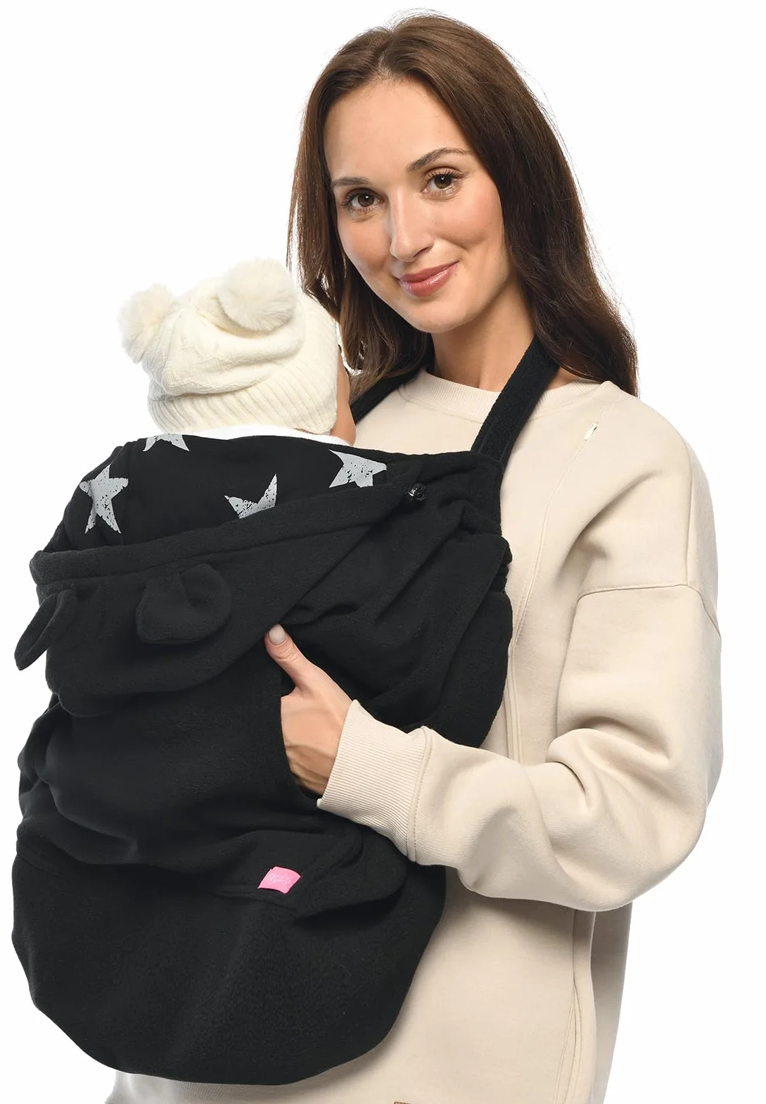 Mija 4023 - Copritutto universale per Baby Carrier/Traget/Cape 4023 (nero/con stelle 2)